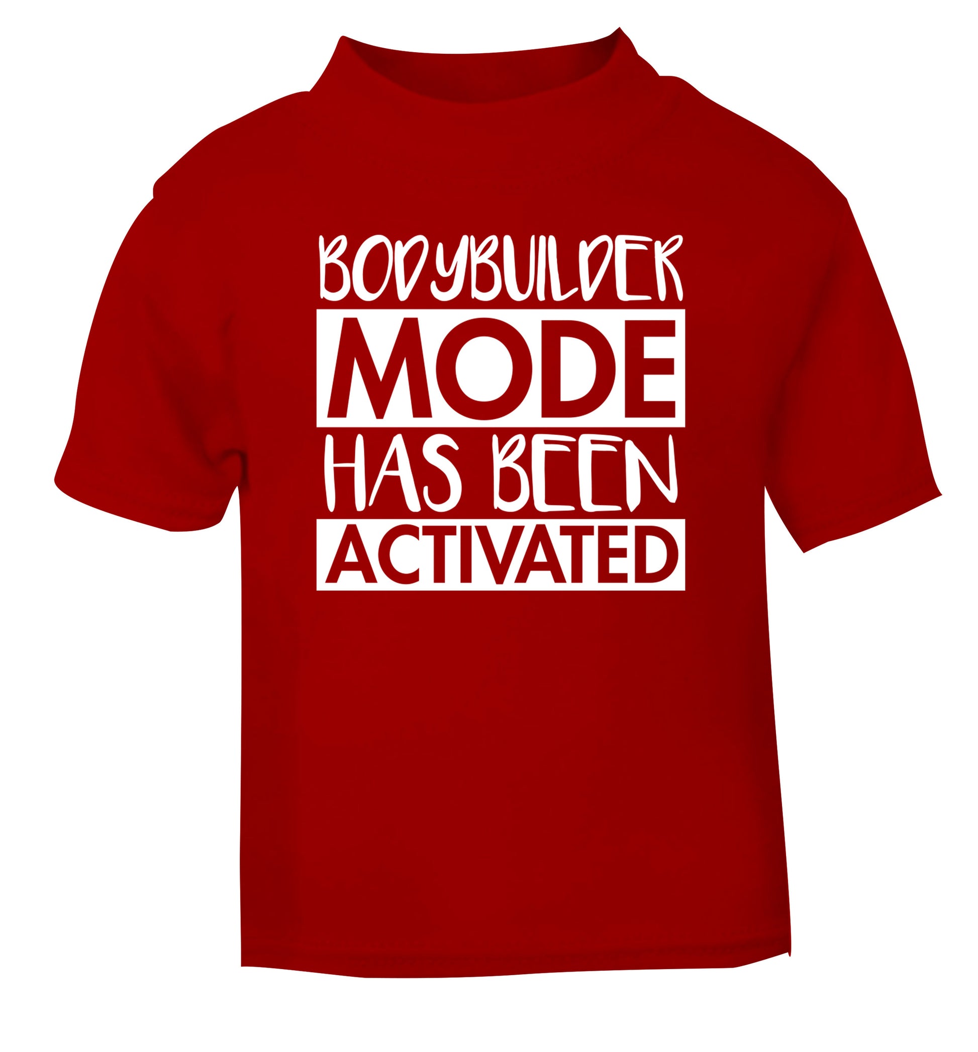 Bodybuilder mode activated red Baby Toddler Tshirt 2 Years