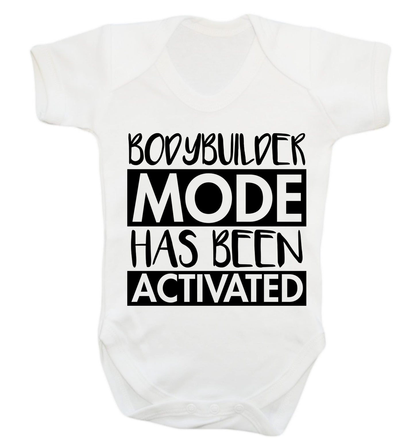 Bodybuilder mode activated Baby Vest white 18-24 months
