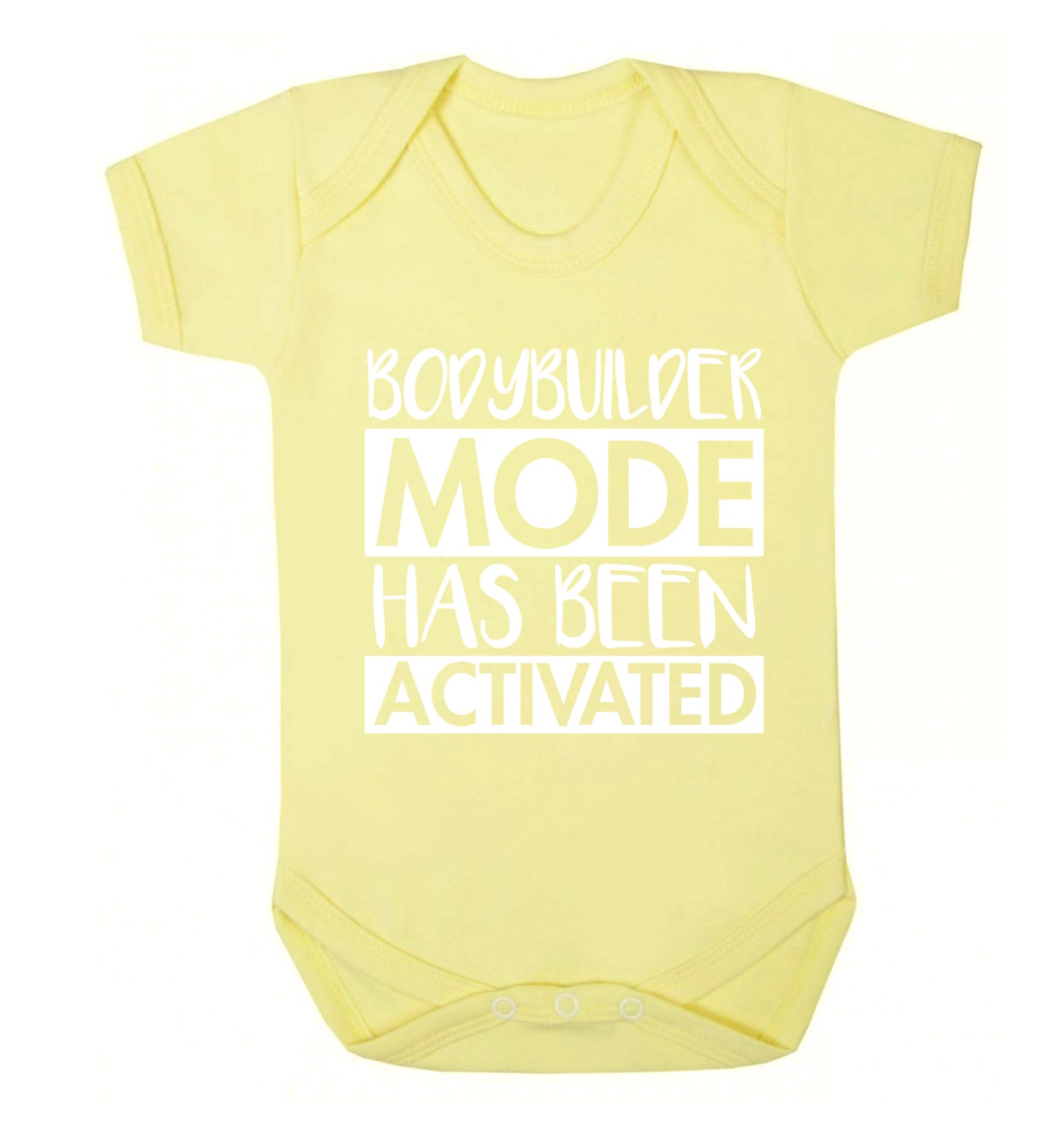 Bodybuilder mode activated Baby Vest pale yellow 18-24 months
