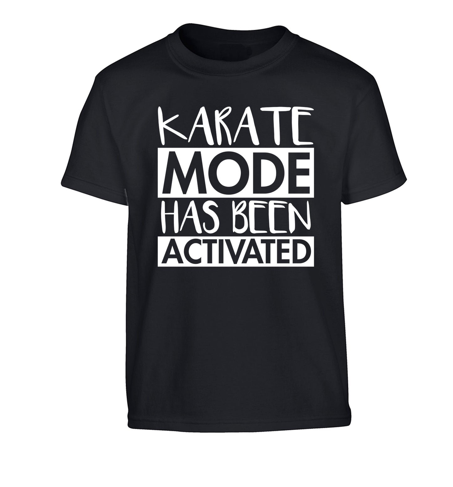 Karate mode activated Children's black Tshirt 12-14 Years