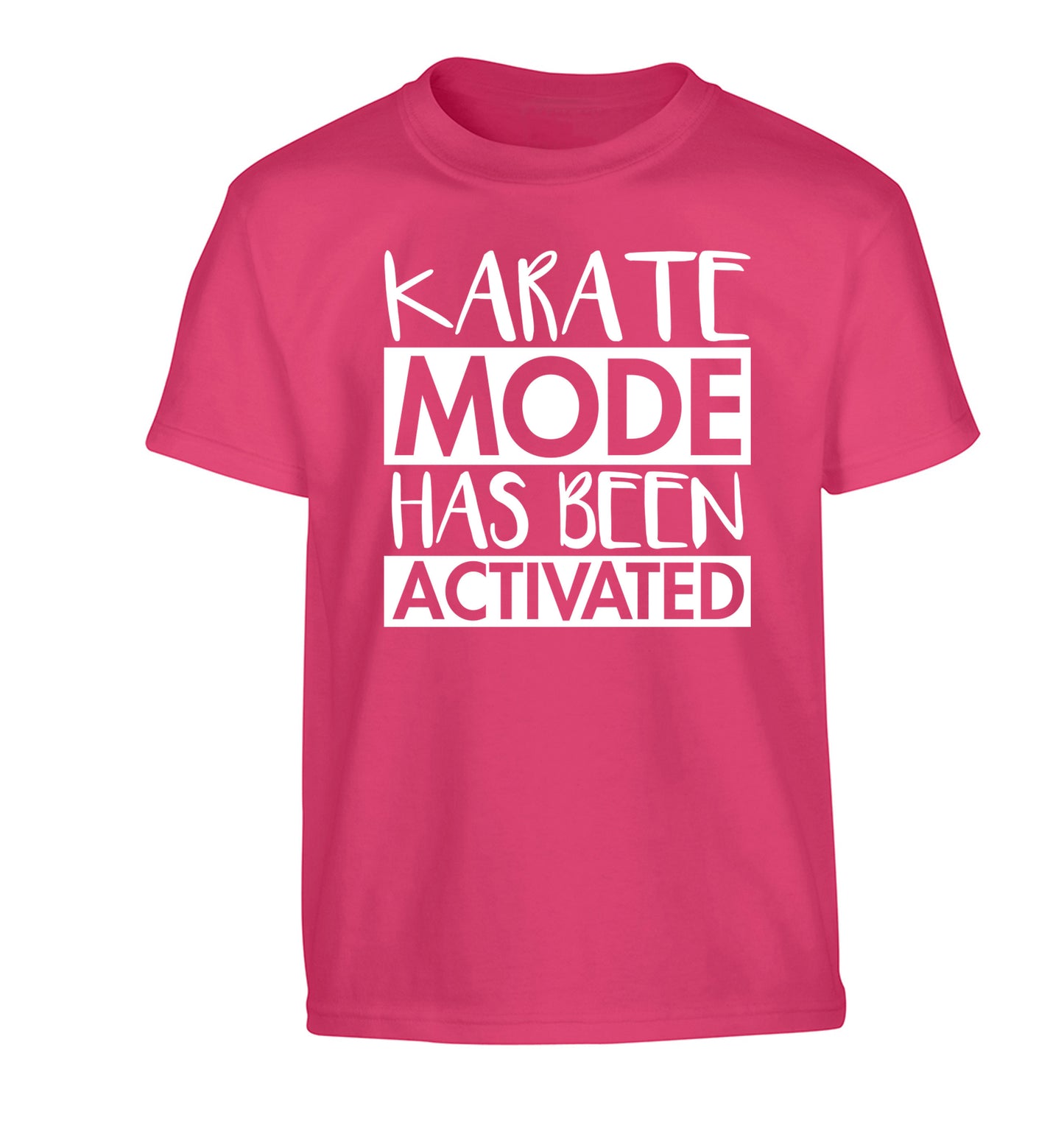 Karate mode activated Children's pink Tshirt 12-14 Years