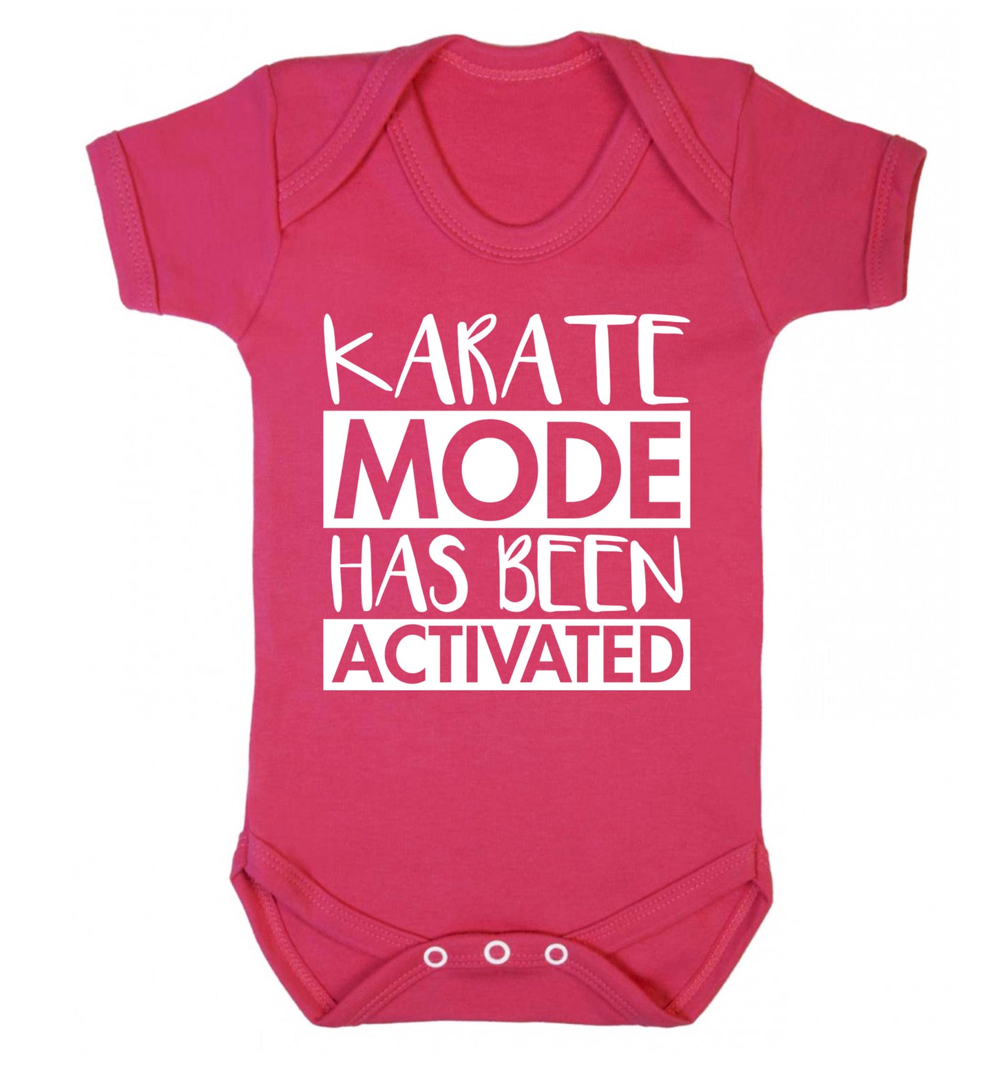 Karate mode activated Baby Vest dark pink 18-24 months