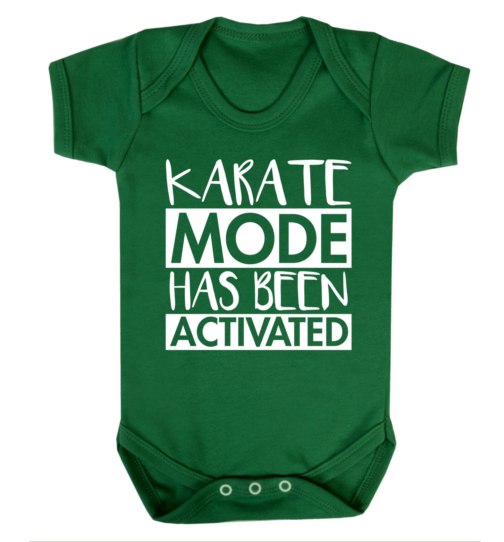 Karate mode activated Baby Vest green 18-24 months
