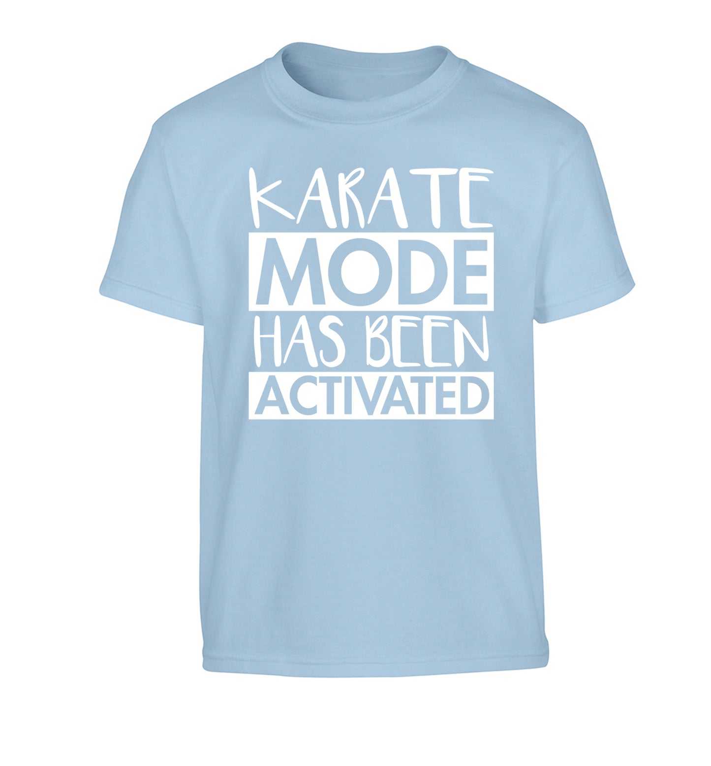 Karate mode activated Children's light blue Tshirt 12-14 Years