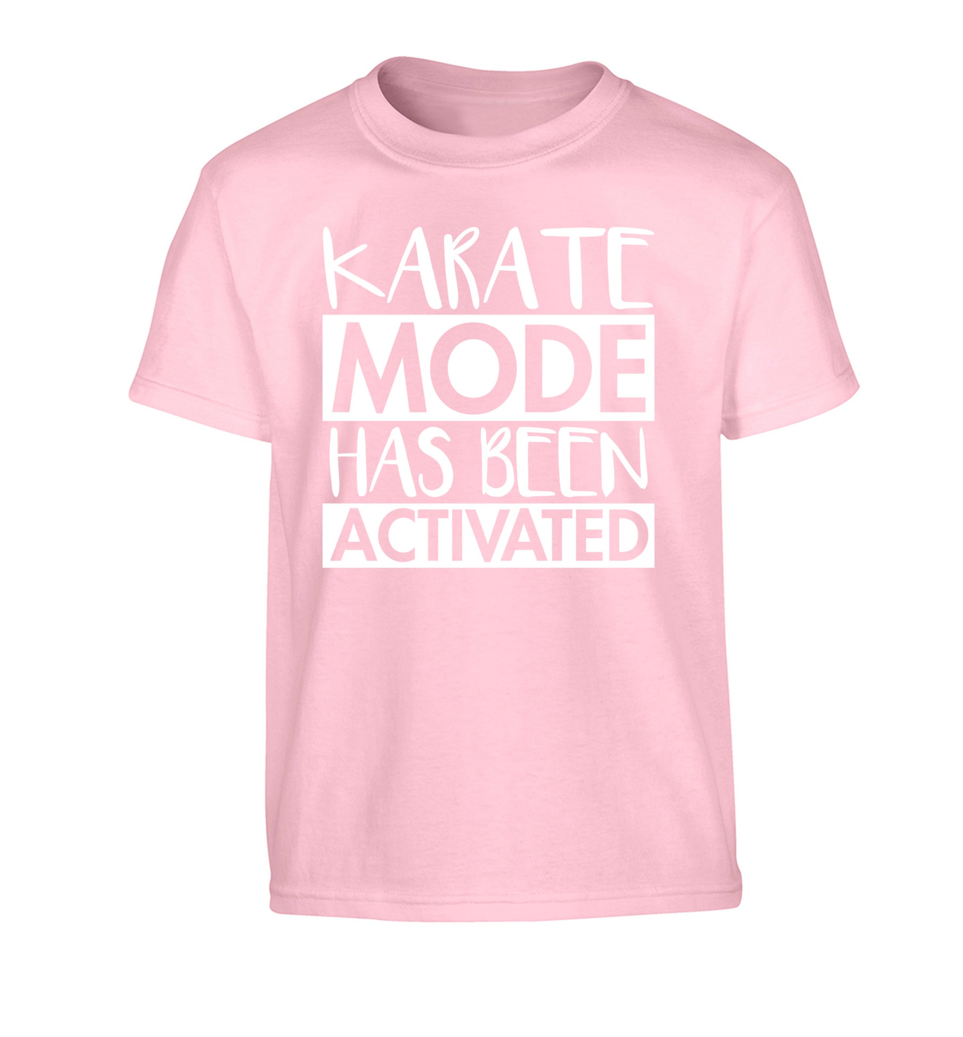 Karate mode activated Children's light pink Tshirt 12-14 Years