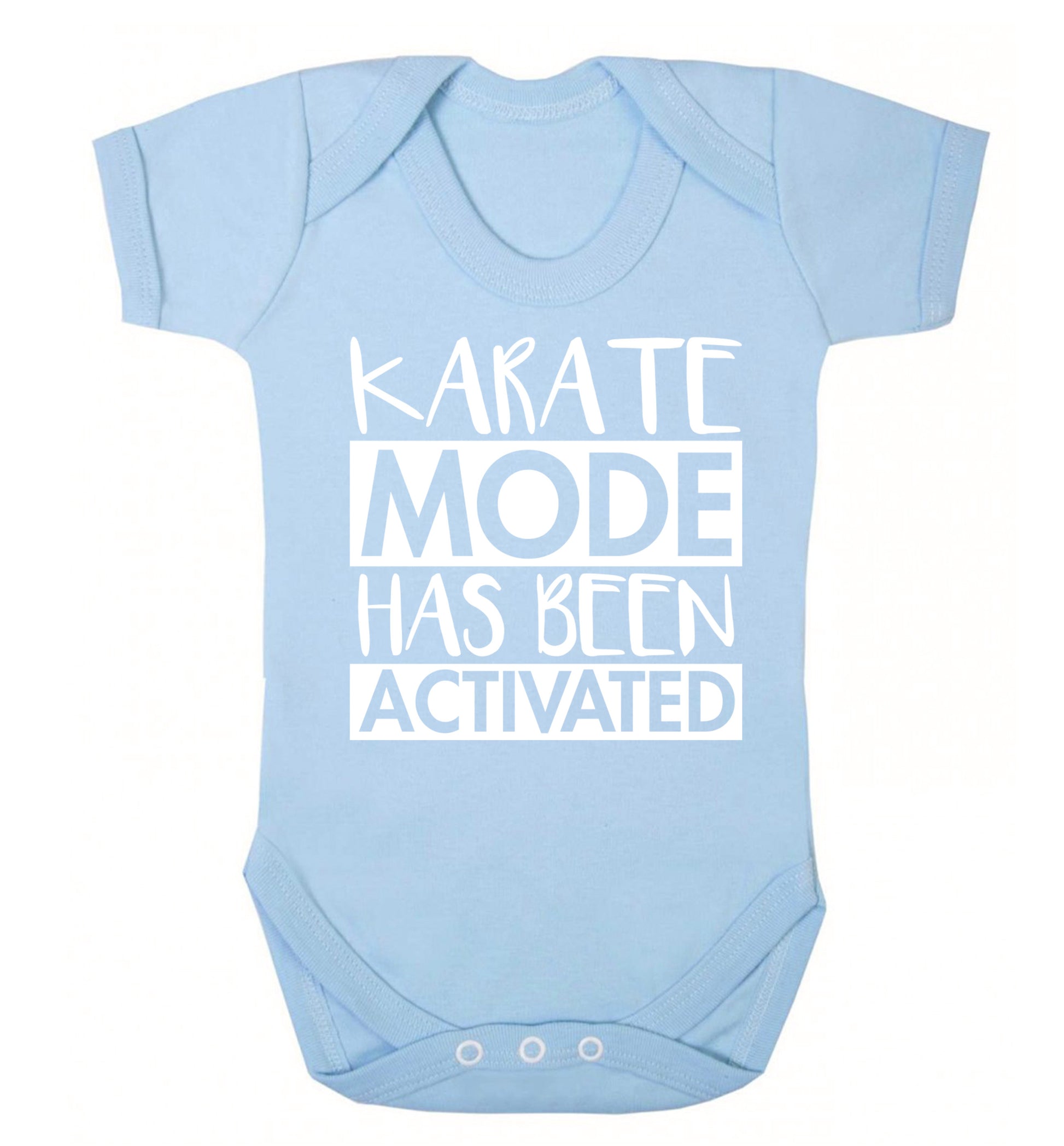 Karate mode activated Baby Vest pale blue 18-24 months