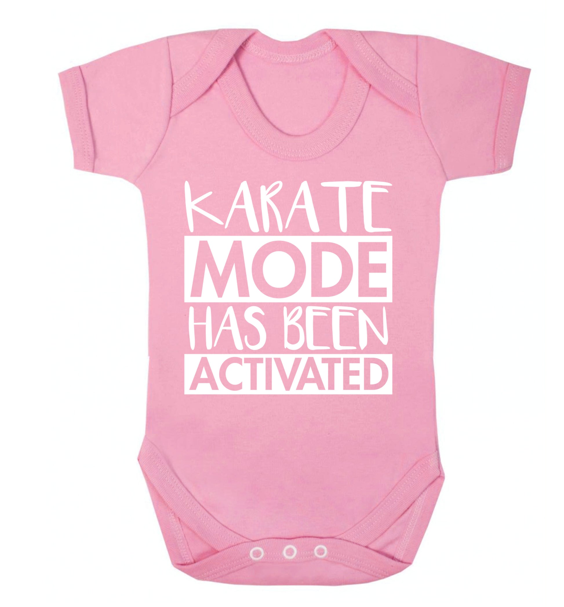 Karate mode activated Baby Vest pale pink 18-24 months