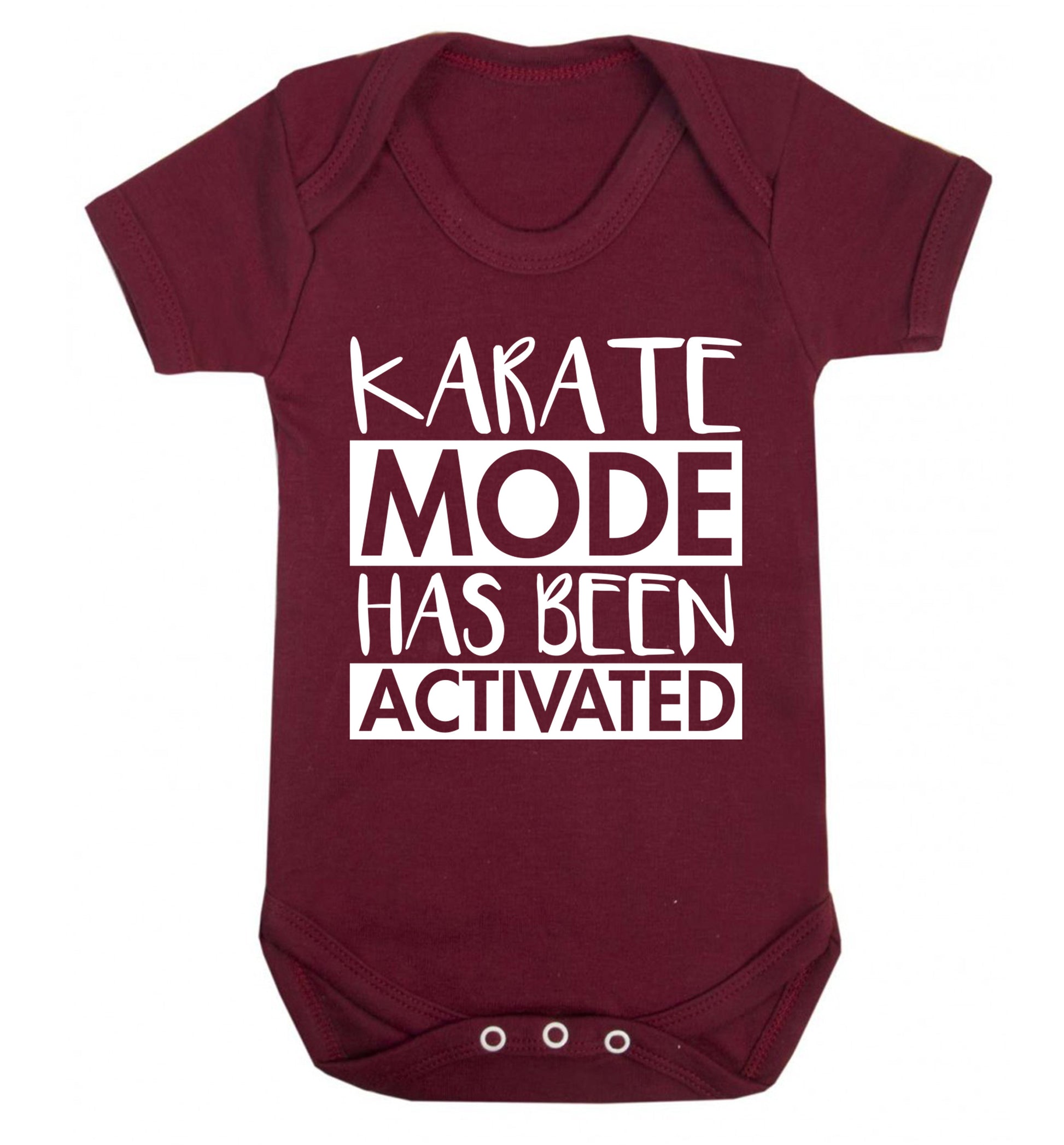 Karate mode activated Baby Vest maroon 18-24 months