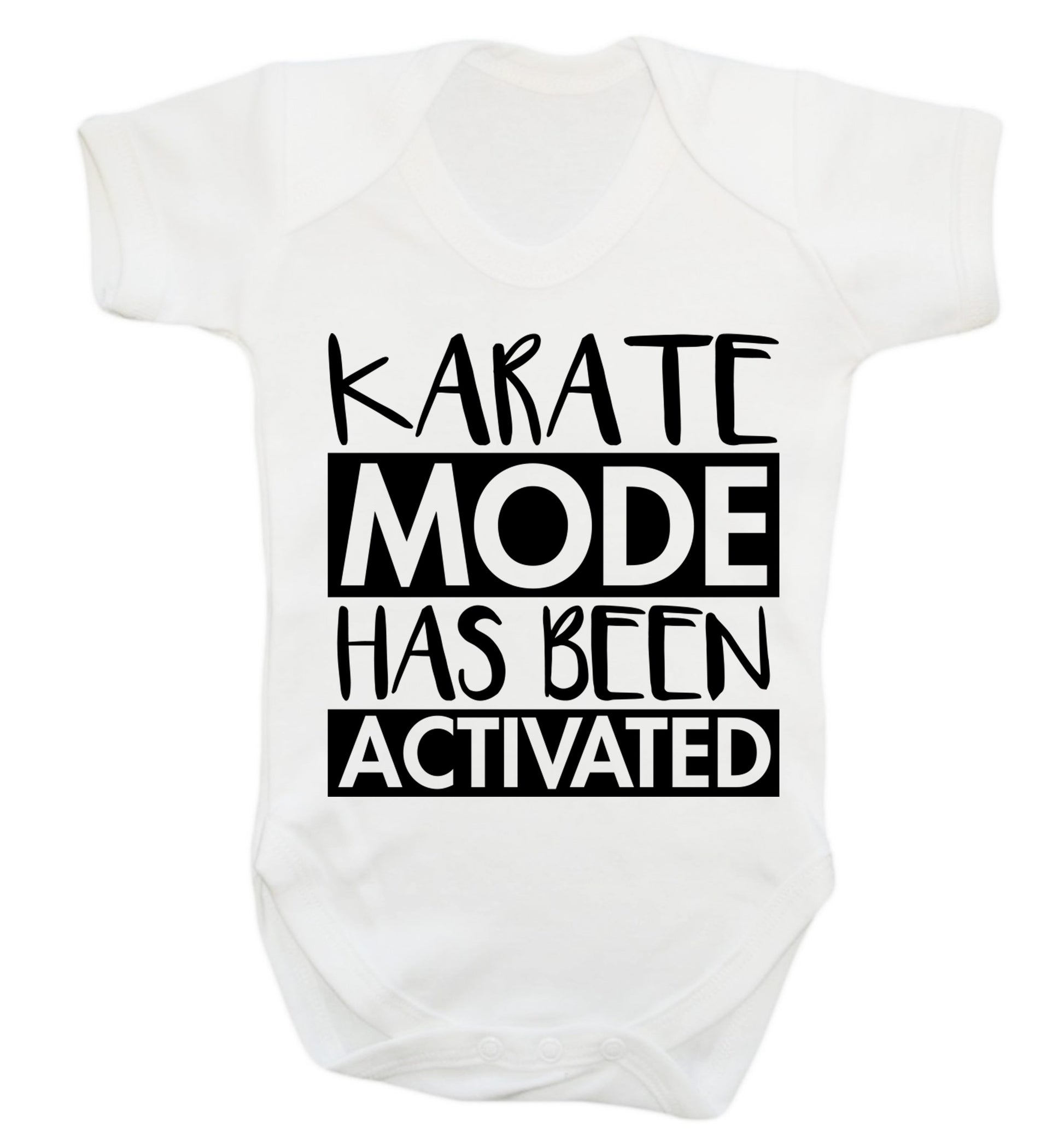 Karate mode activated Baby Vest white 18-24 months