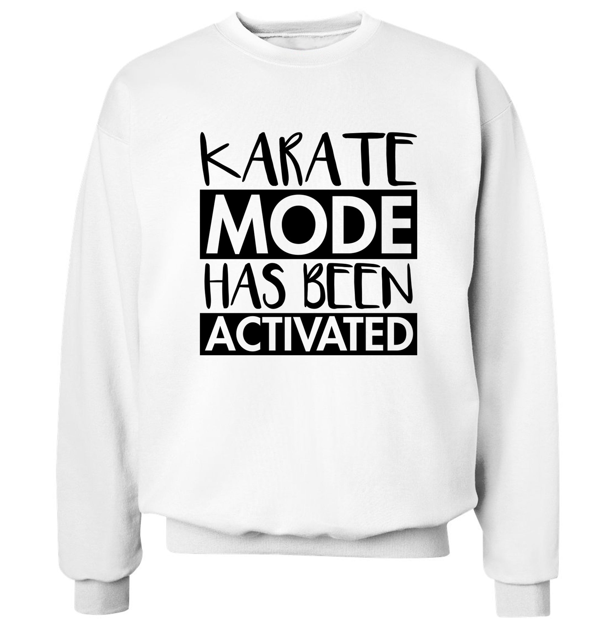 Karate mode activated Adult's unisex white Sweater 2XL