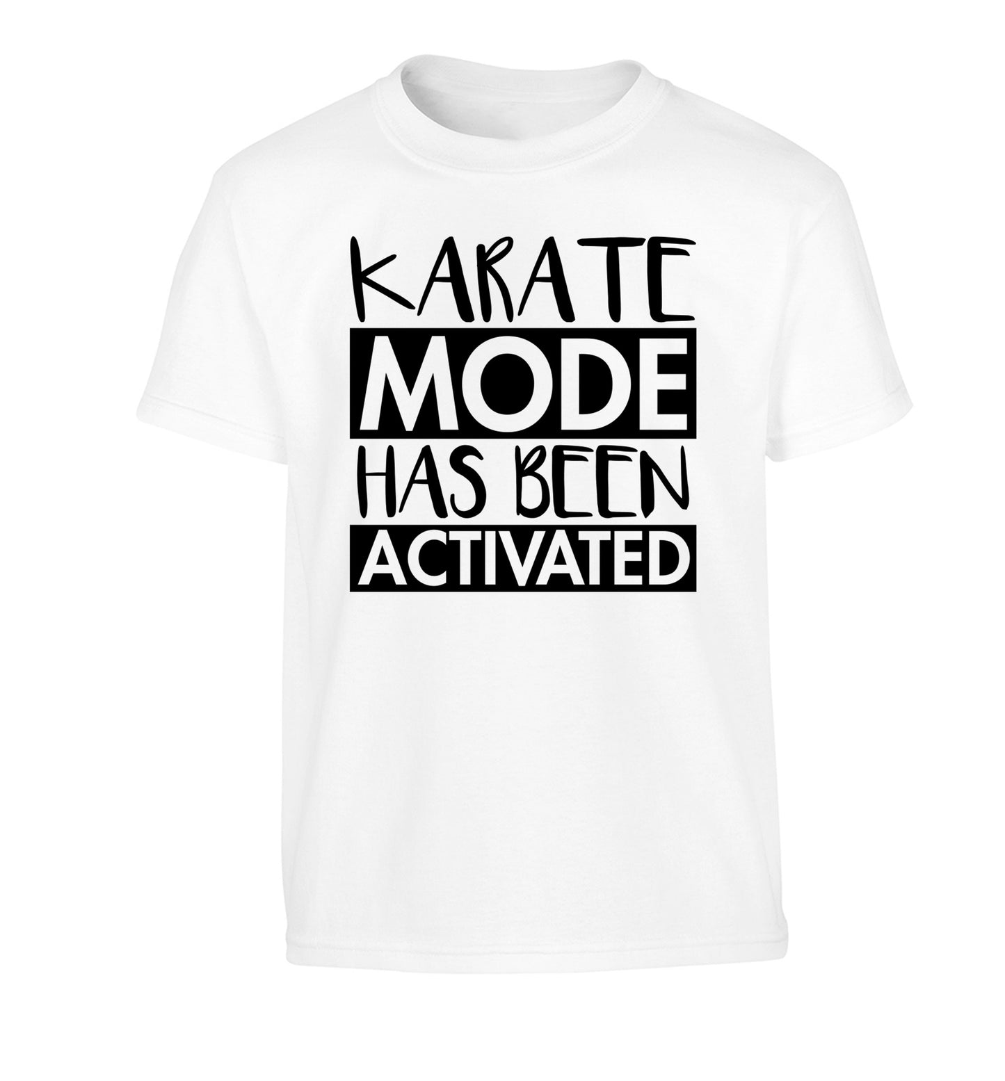 Karate mode activated Children's white Tshirt 12-14 Years
