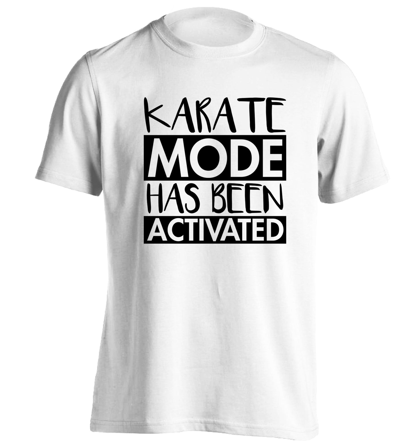 Karate mode activated adults unisex white Tshirt 2XL