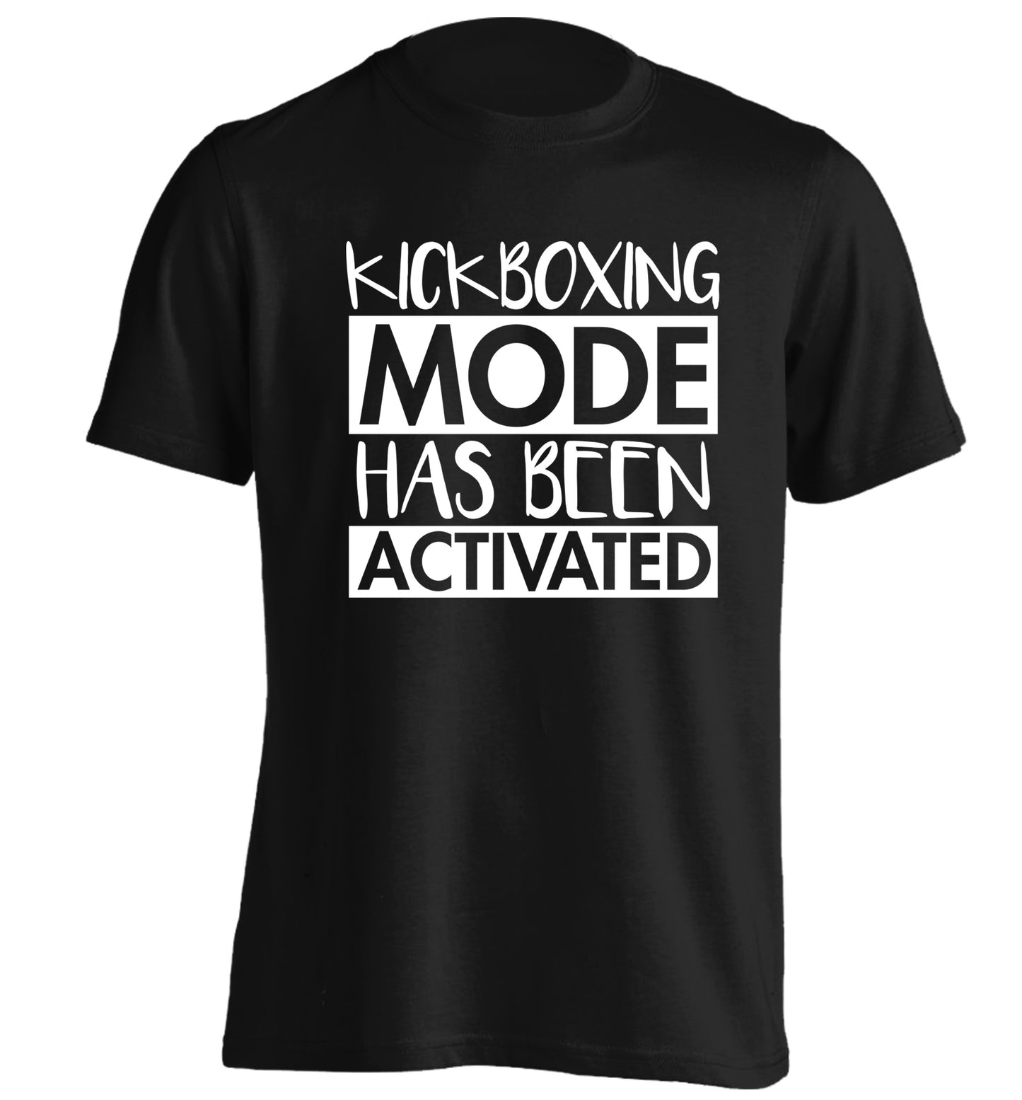 Kickboxing mode activated adults unisex black Tshirt 2XL