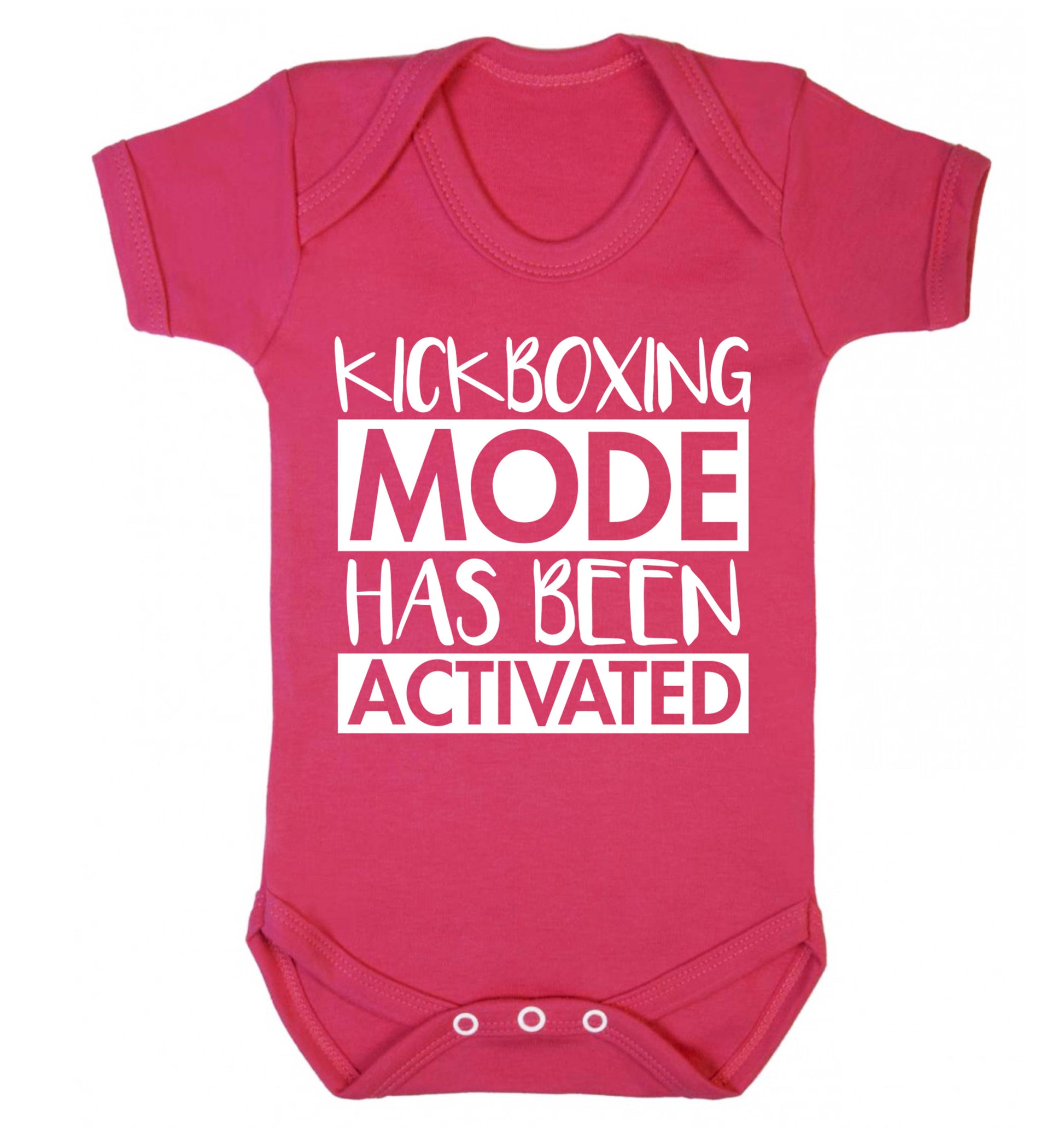 Kickboxing mode activated Baby Vest dark pink 18-24 months
