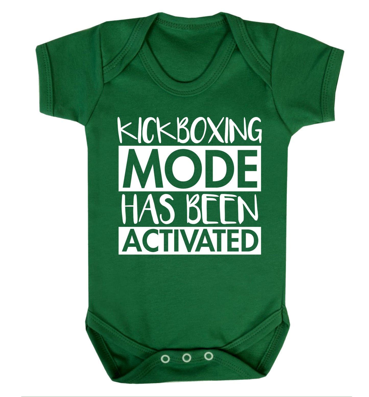 Kickboxing mode activated Baby Vest green 18-24 months