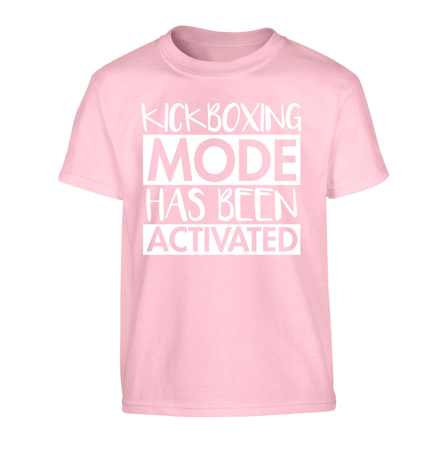 Kickboxing mode activated Children's light pink Tshirt 12-14 Years