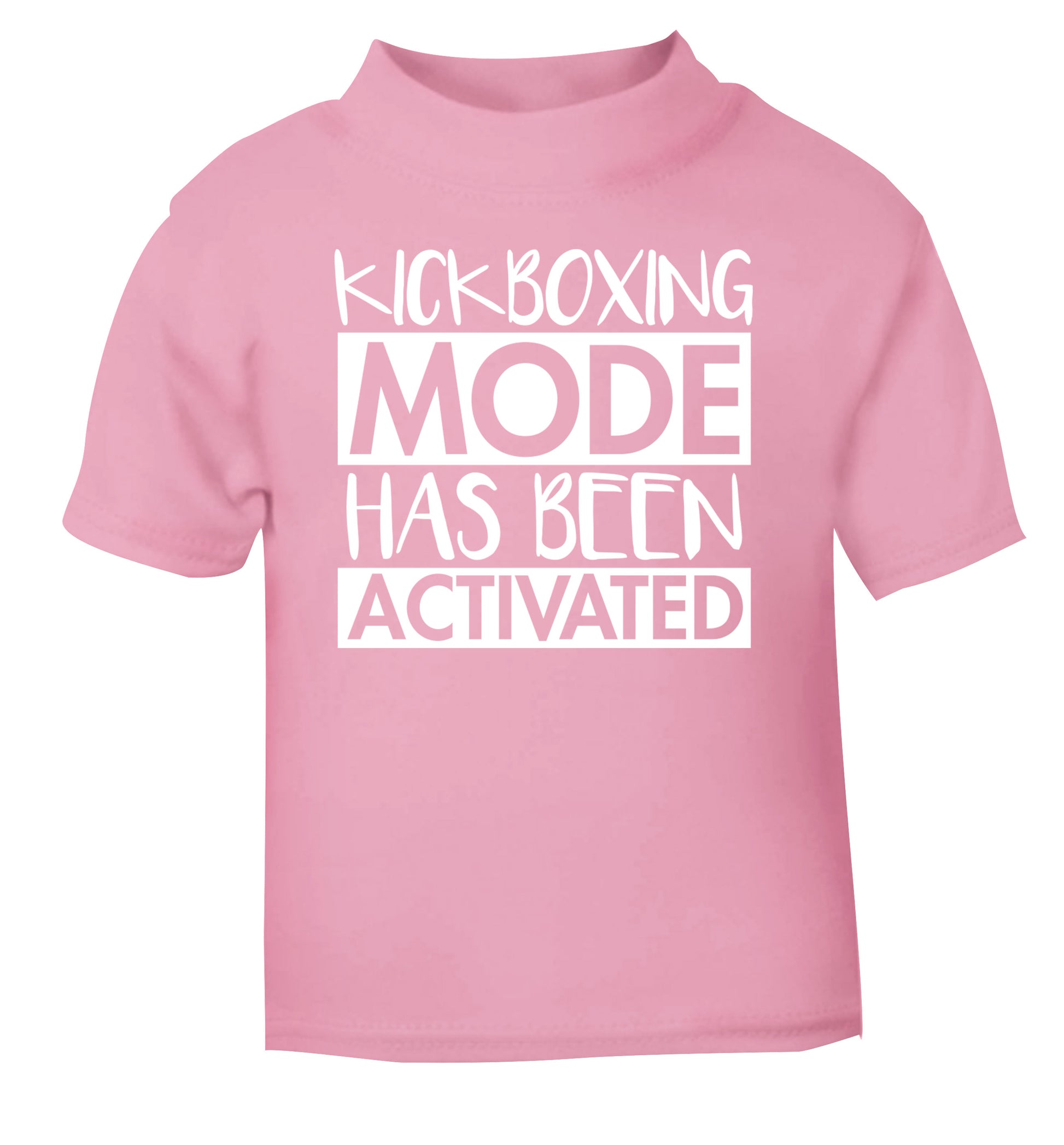 Kickboxing mode activated light pink Baby Toddler Tshirt 2 Years