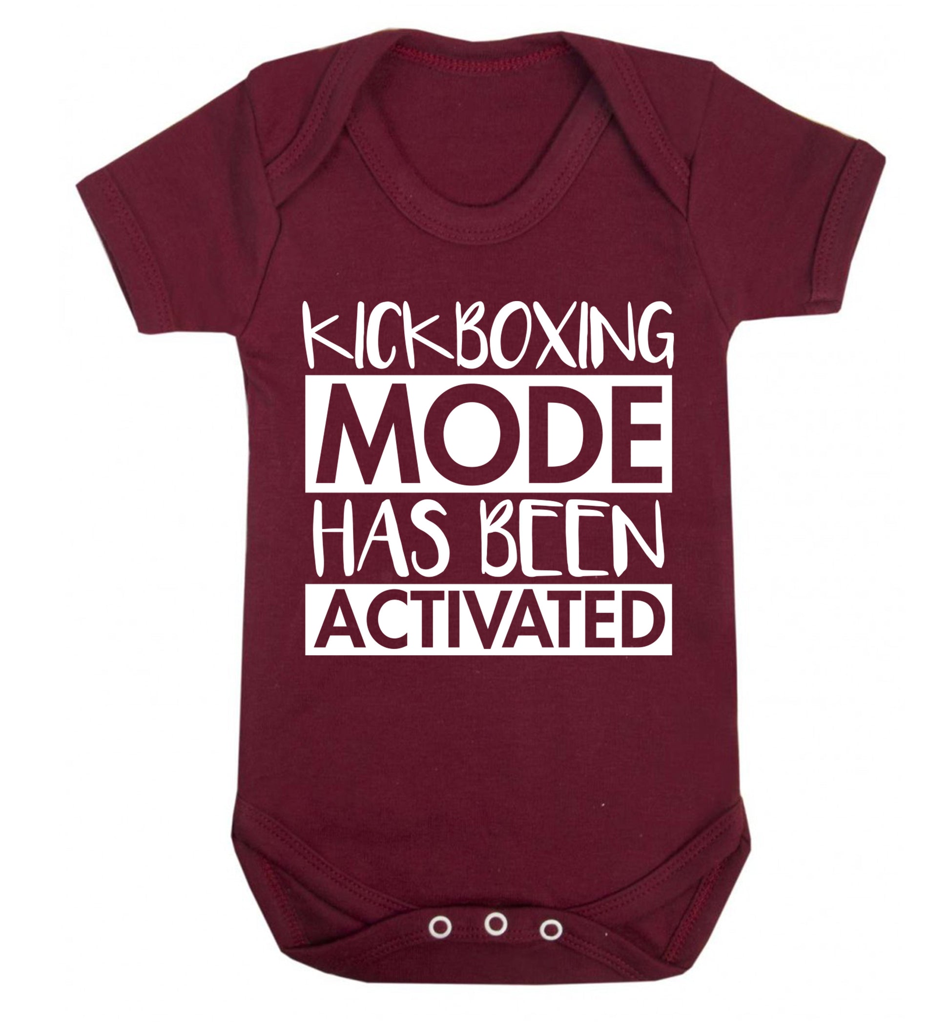 Kickboxing mode activated Baby Vest maroon 18-24 months