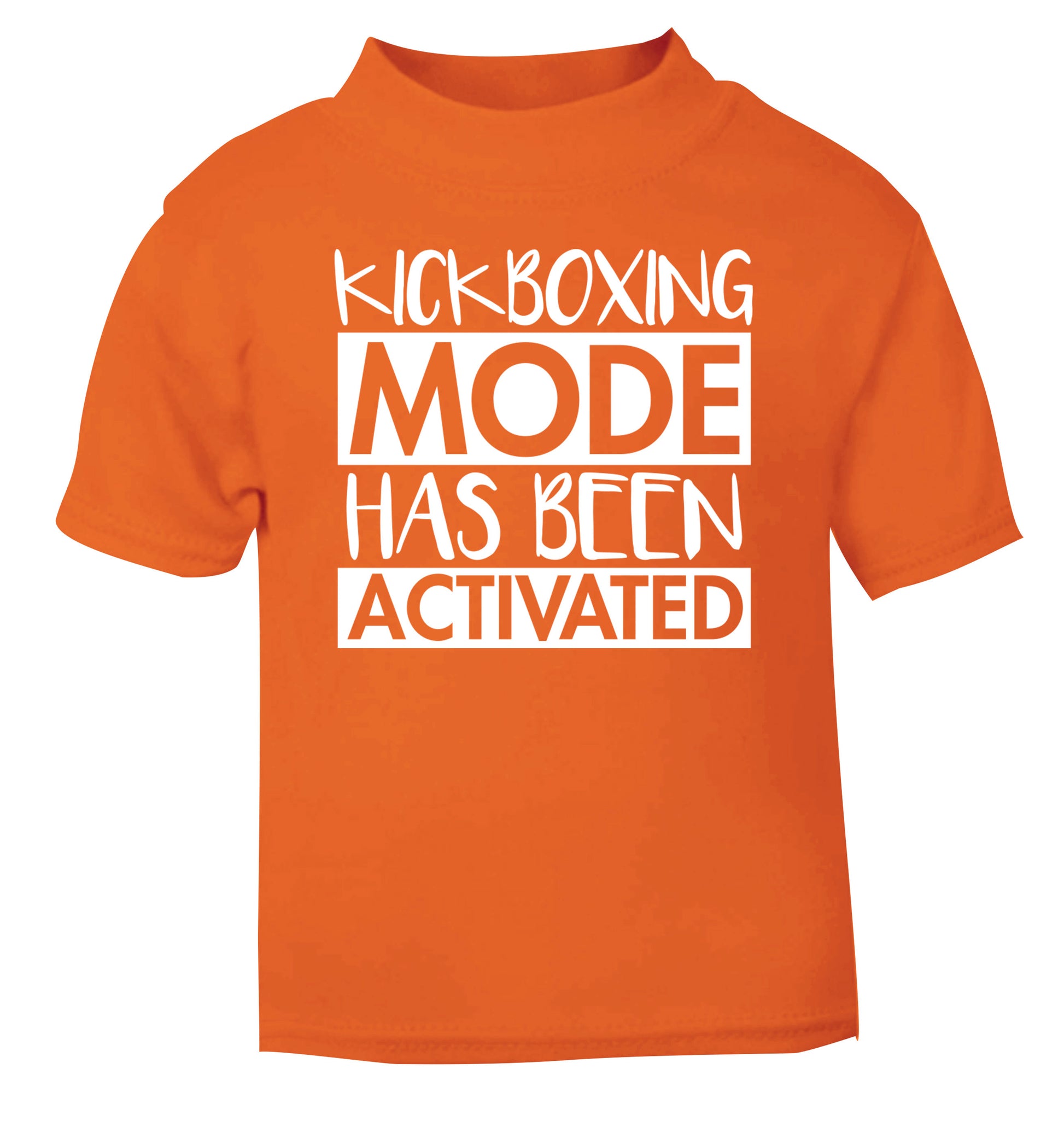 Kickboxing mode activated orange Baby Toddler Tshirt 2 Years
