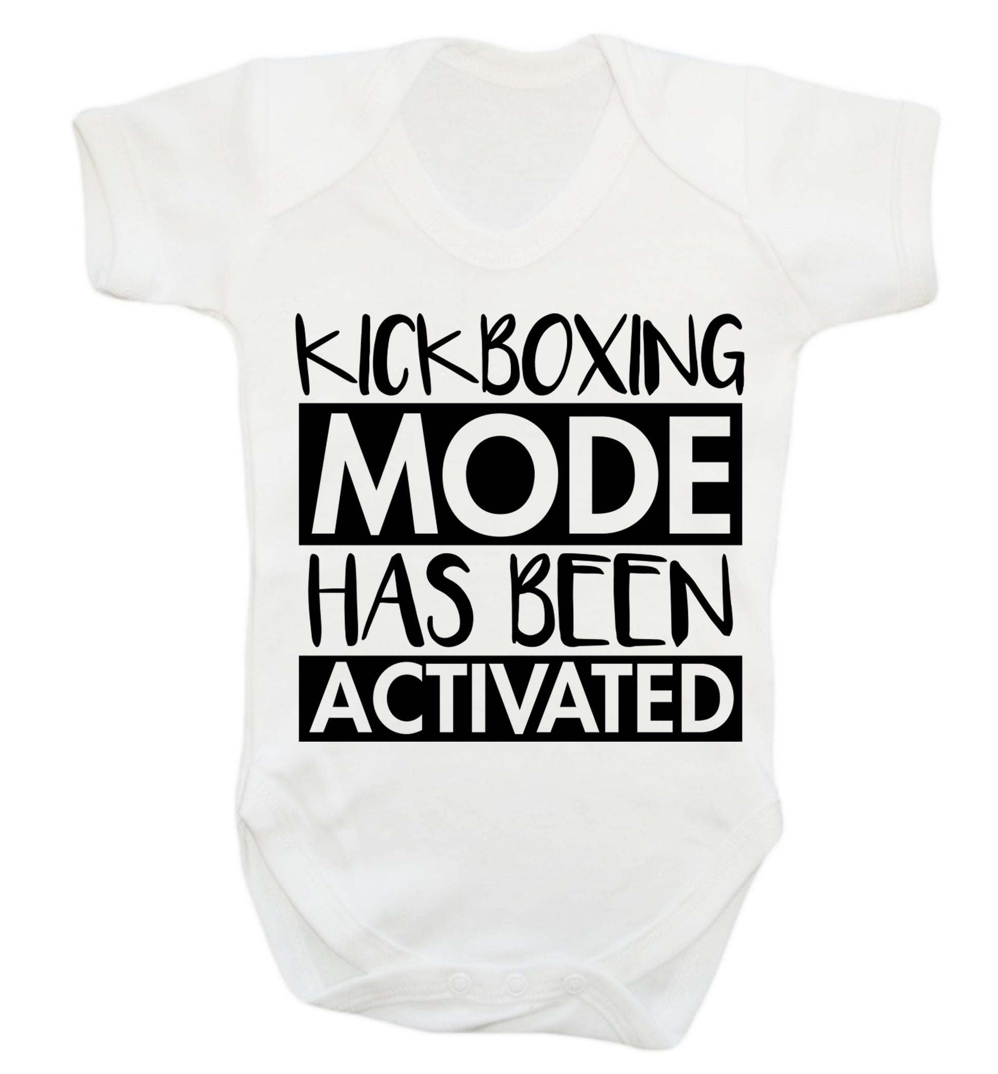 Kickboxing mode activated Baby Vest white 18-24 months