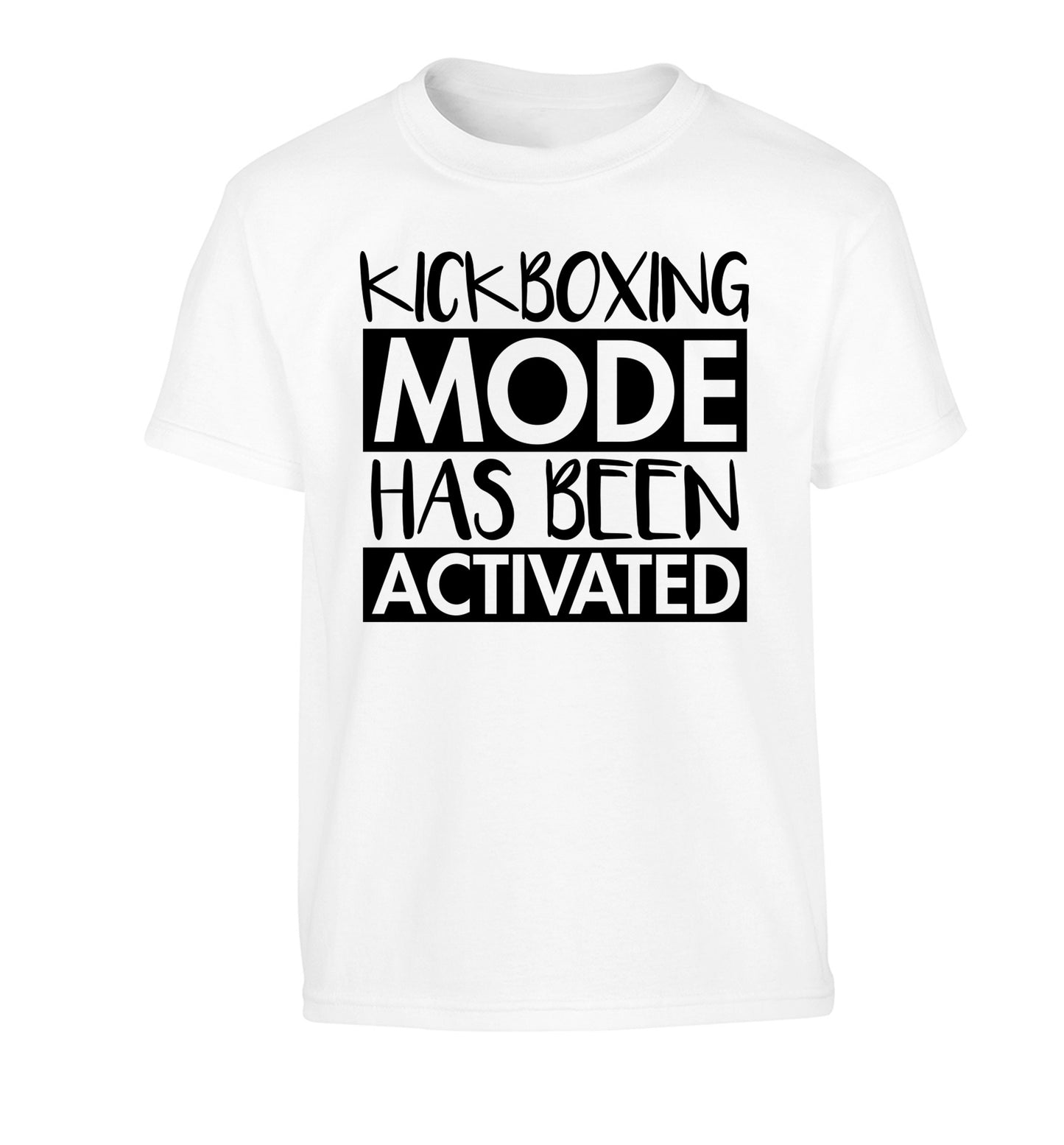 Kickboxing mode activated Children's white Tshirt 12-14 Years