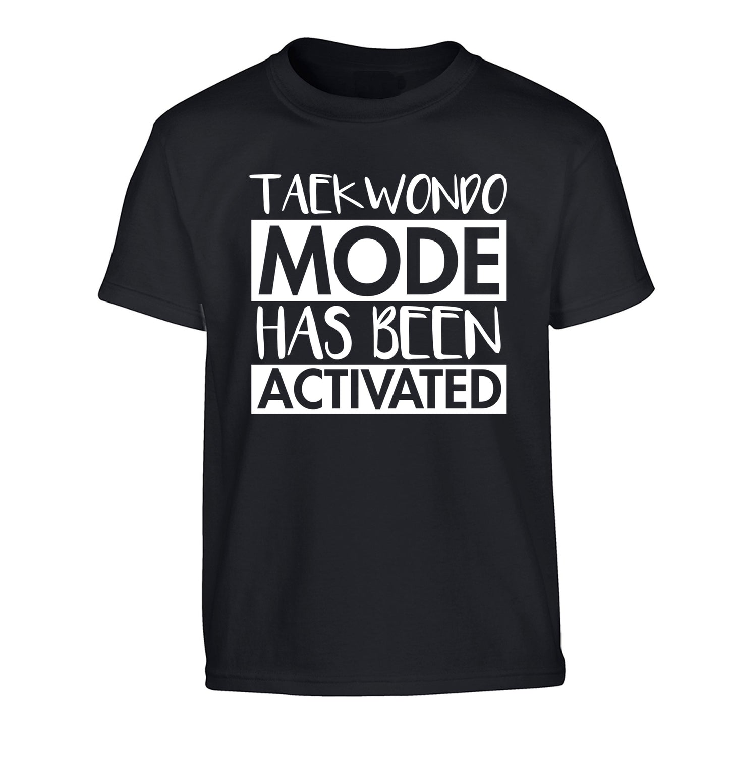 Taekwondo mode activated Children's black Tshirt 12-14 Years
