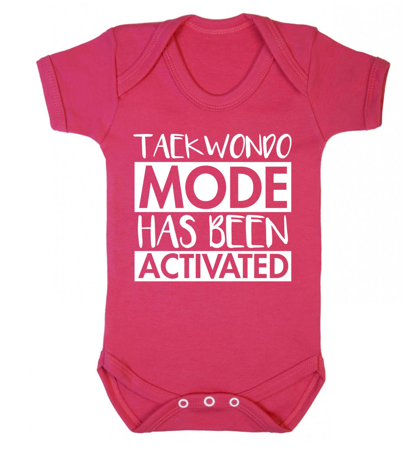 Taekwondo mode activated Baby Vest dark pink 18-24 months