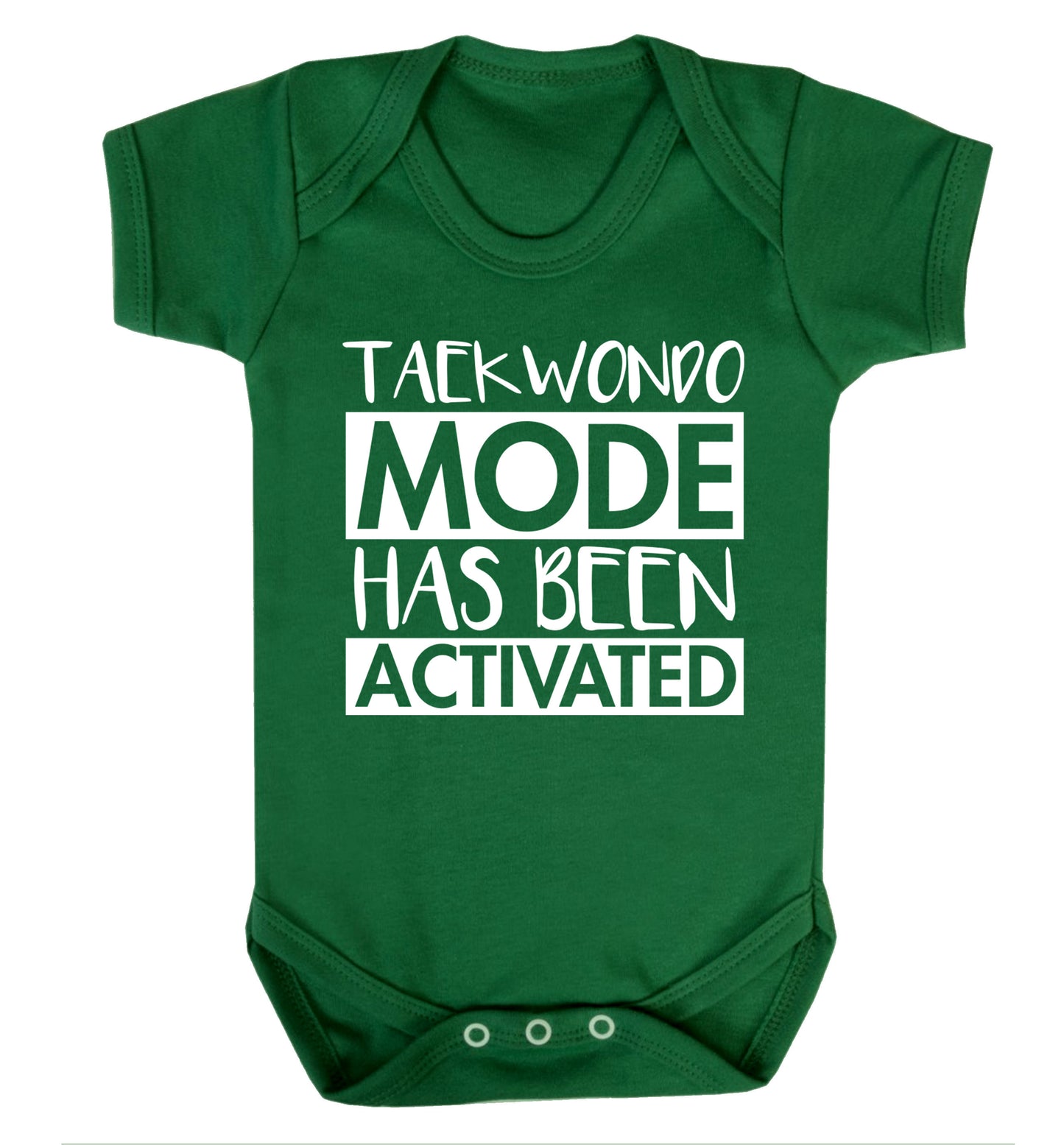 Taekwondo mode activated Baby Vest green 18-24 months