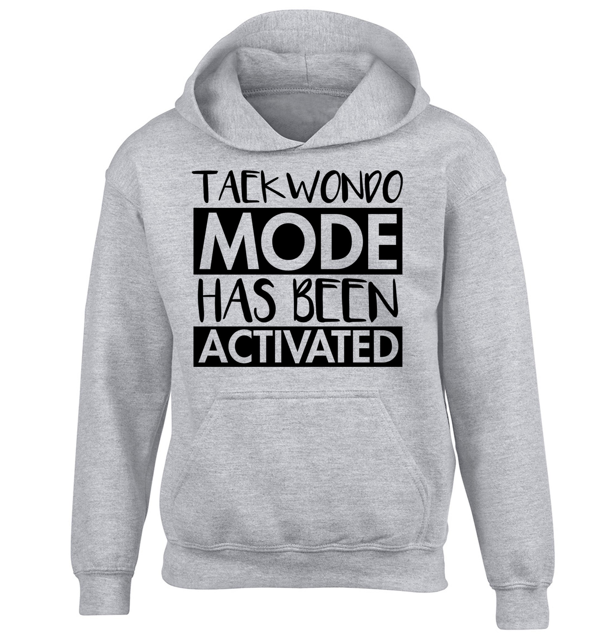 Taekwondo mode activated children's grey hoodie 12-14 Years