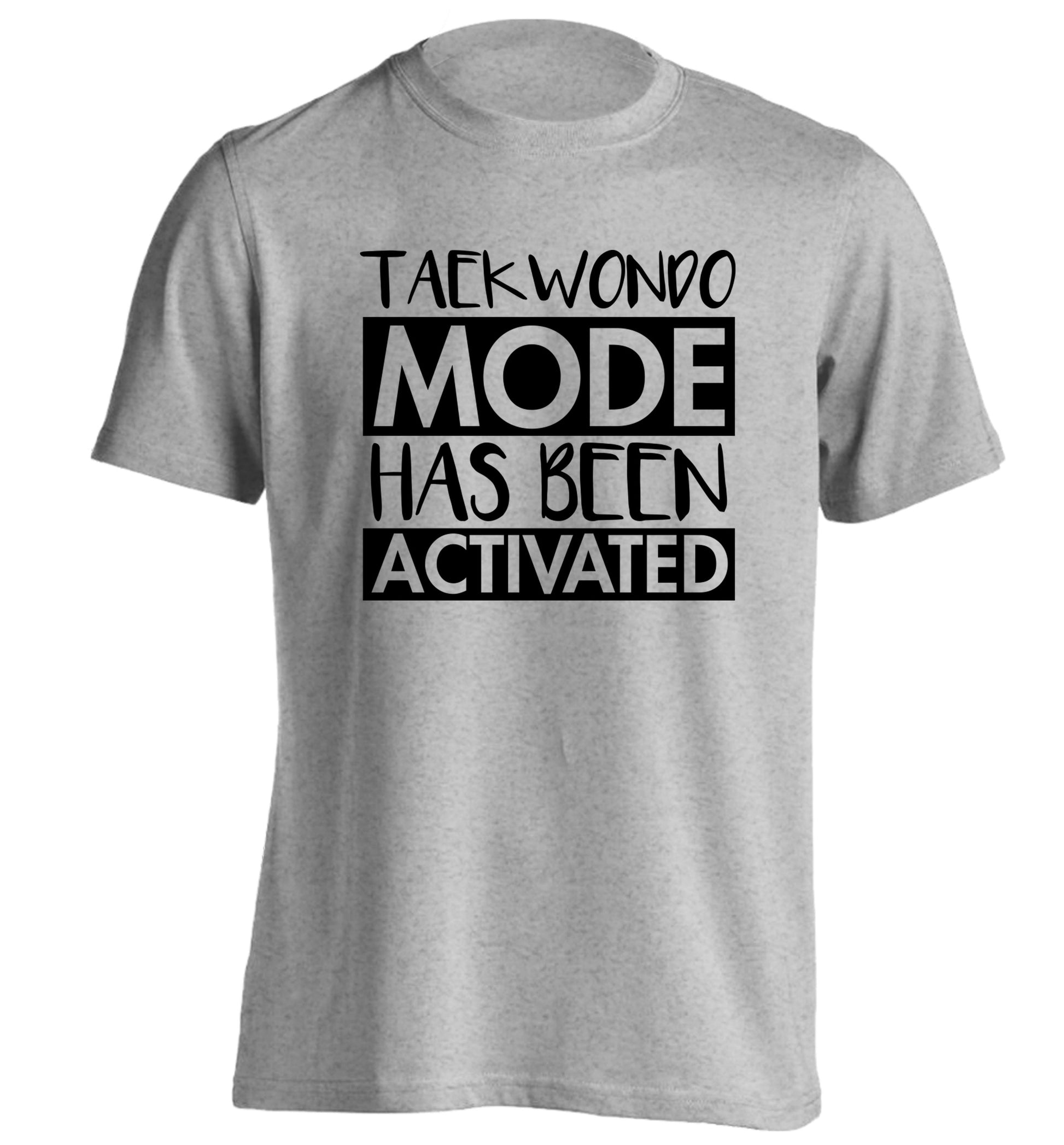 Taekwondo mode activated adults unisex grey Tshirt 2XL