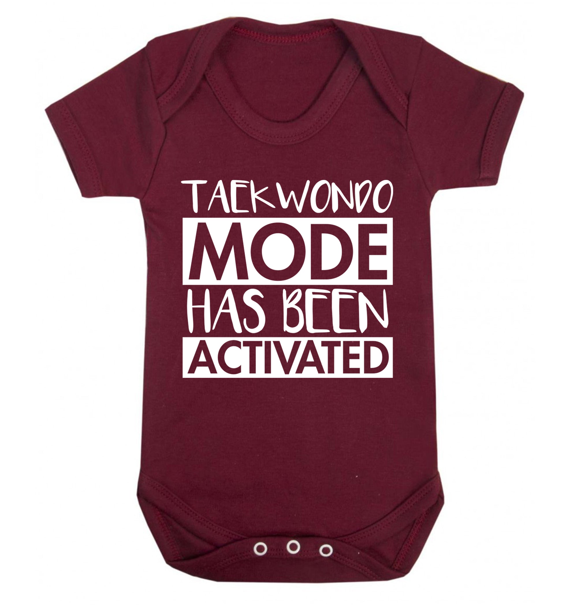 Taekwondo mode activated Baby Vest maroon 18-24 months