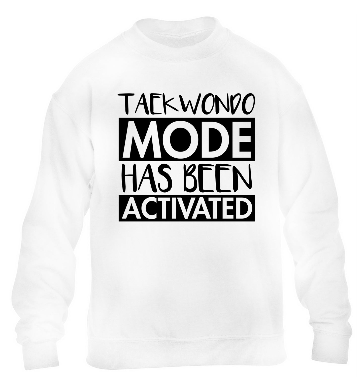 Taekwondo mode activated children's white sweater 12-14 Years