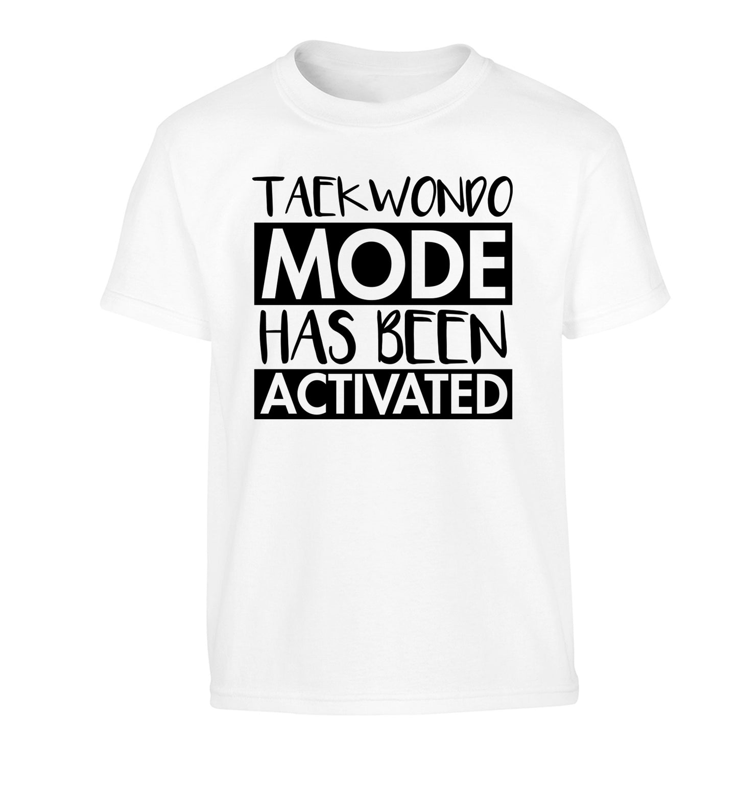 Taekwondo mode activated Children's white Tshirt 12-14 Years