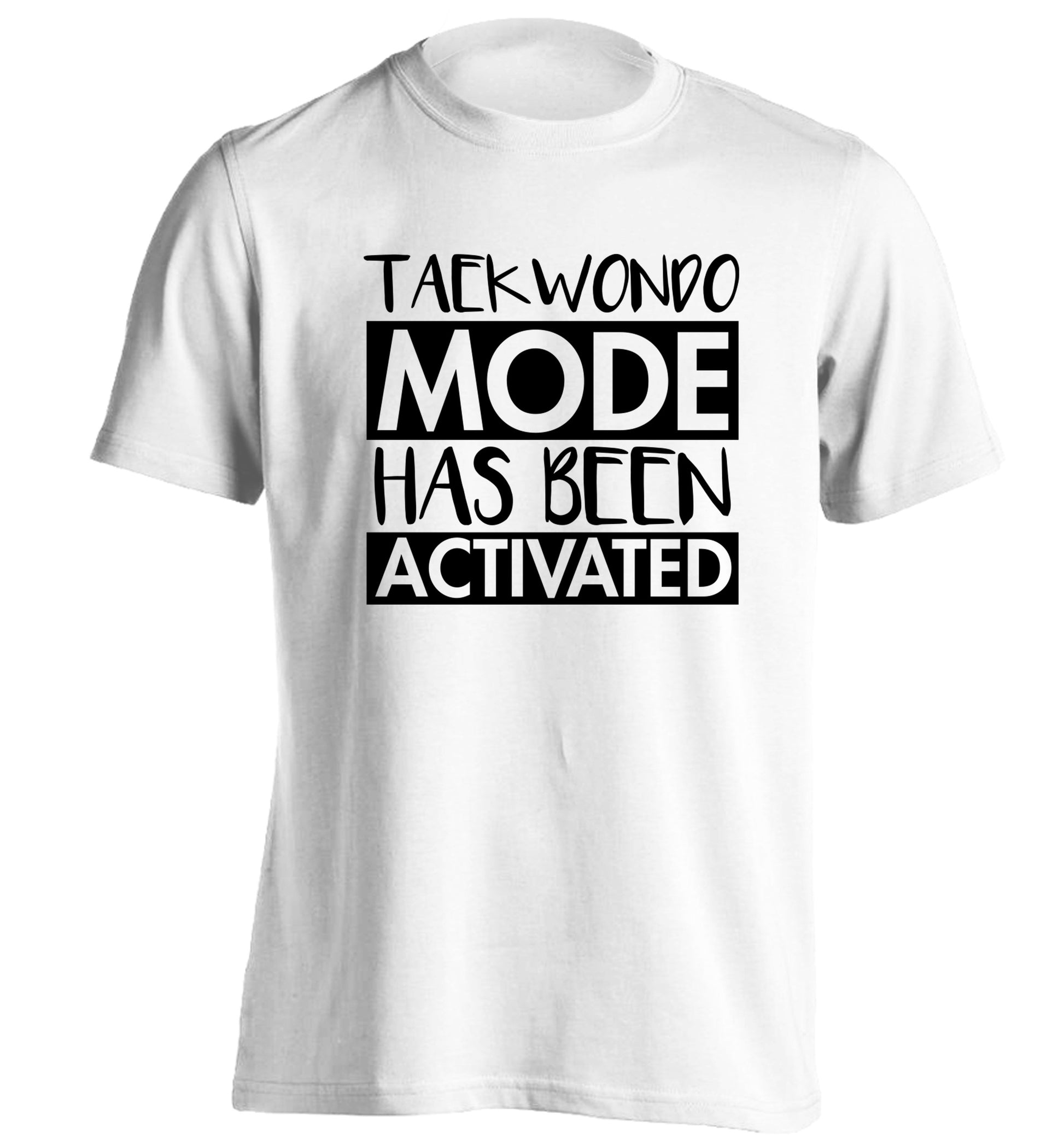 Taekwondo mode activated adults unisex white Tshirt 2XL
