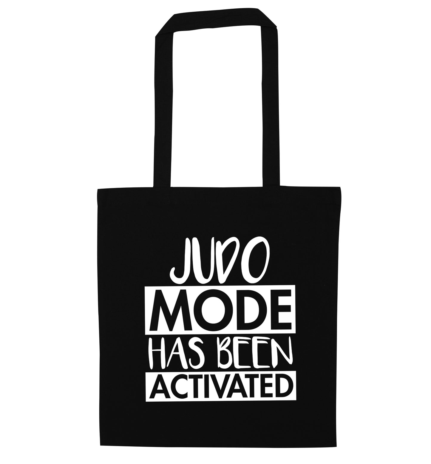 Judo mode activated black tote bag