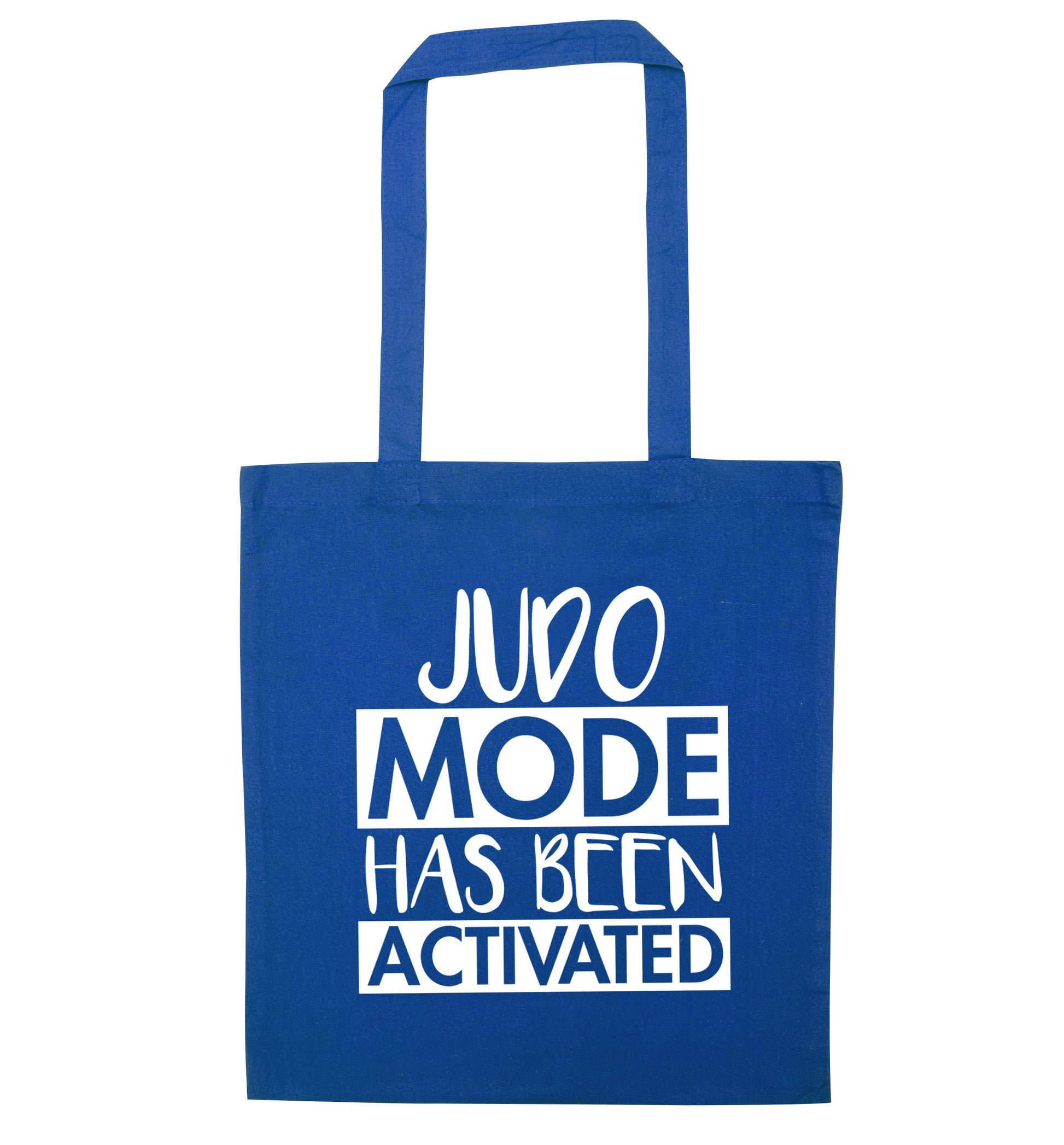 Judo mode activated blue tote bag