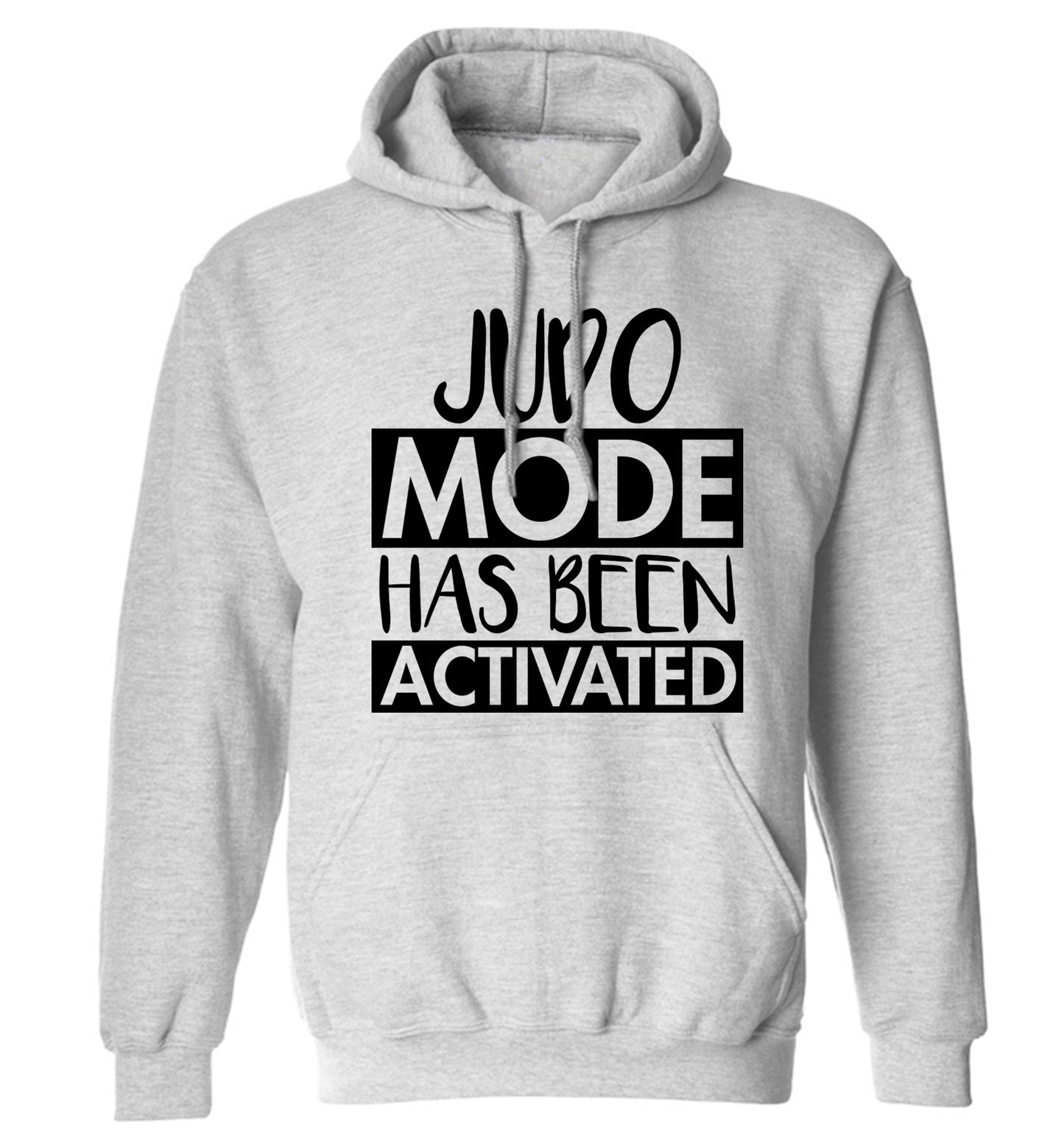 Judo mode activated adults unisex grey hoodie 2XL