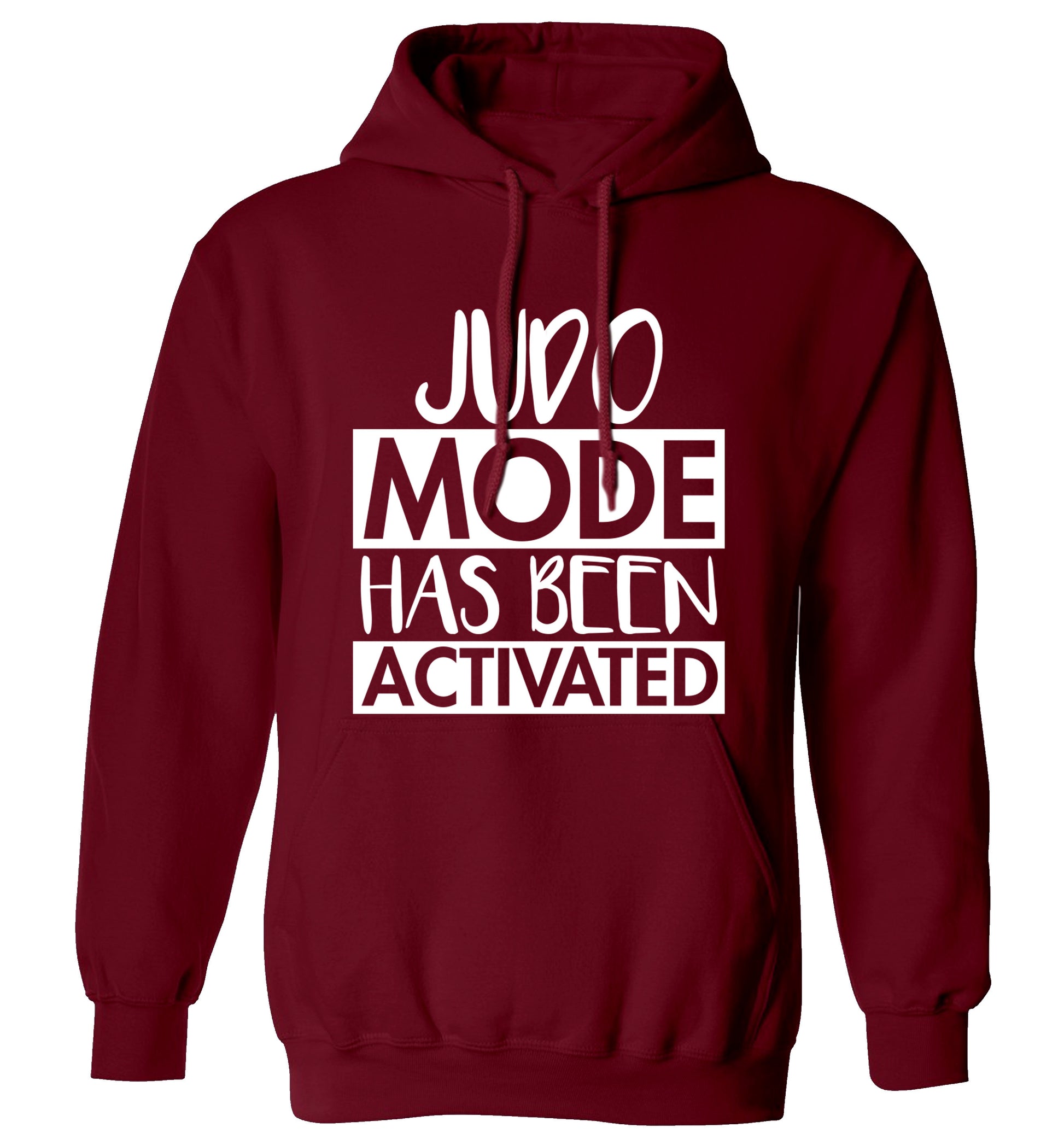 Judo mode activated adults unisex maroon hoodie 2XL