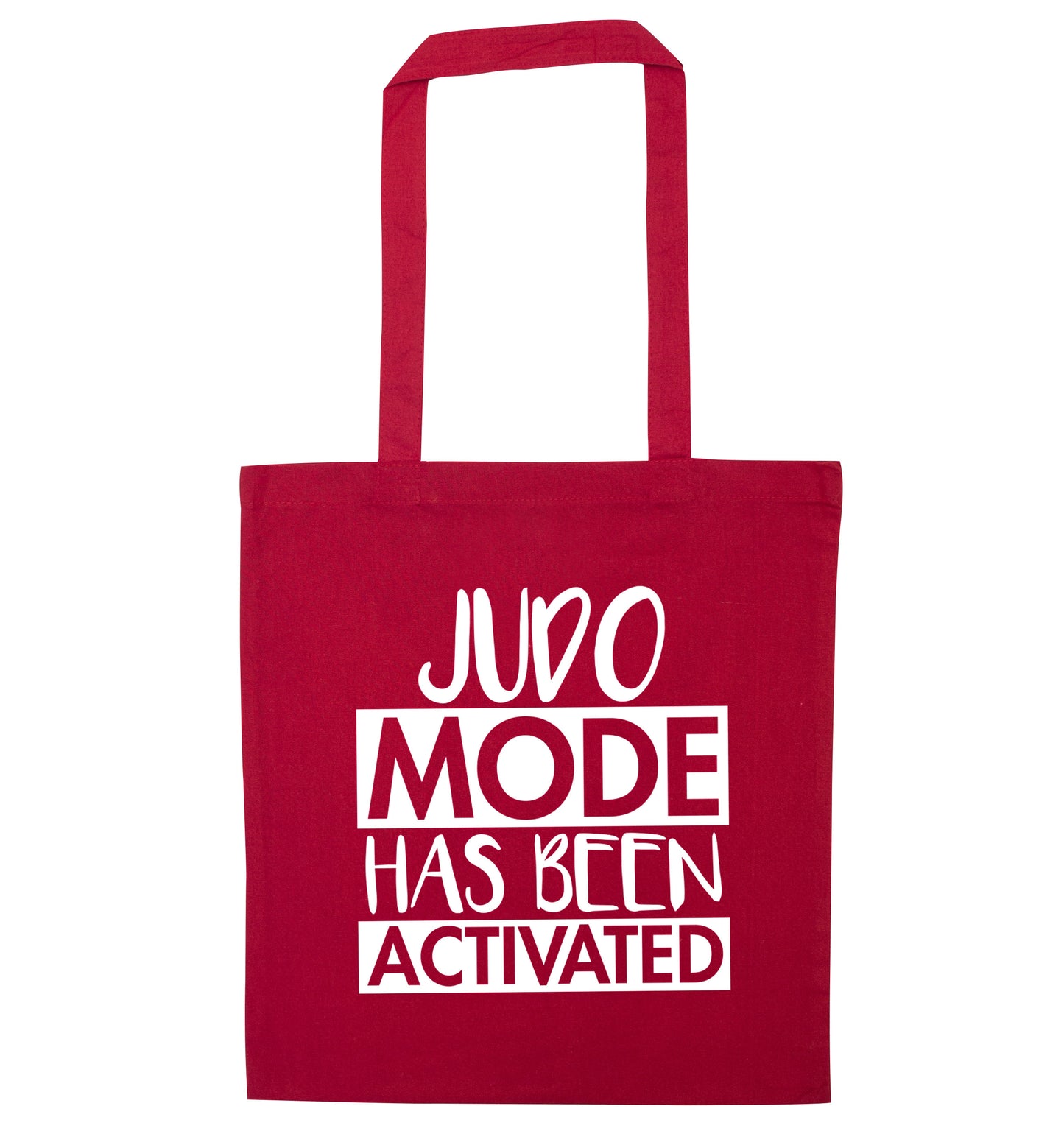 Judo mode activated red tote bag