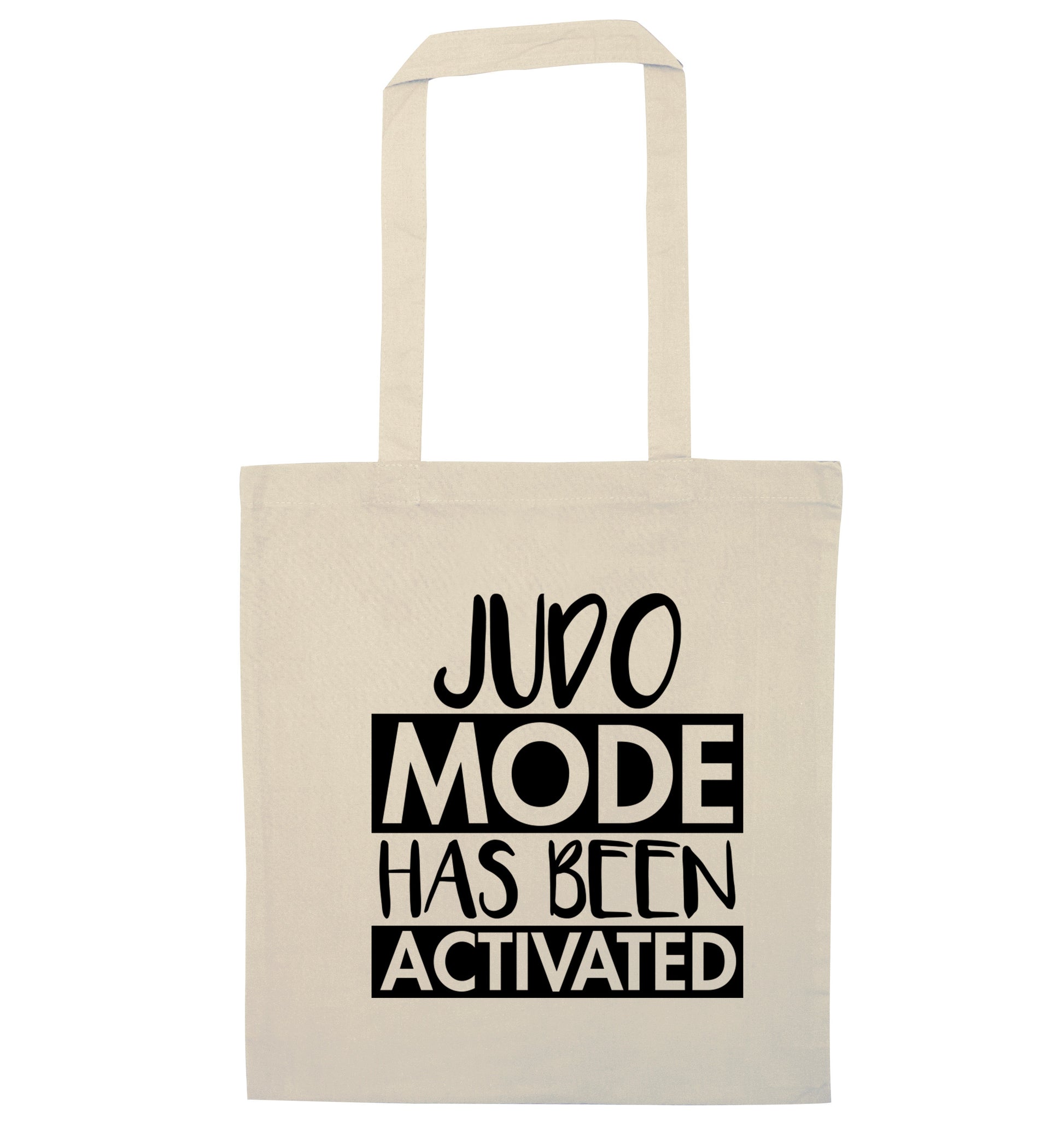 Judo mode activated natural tote bag
