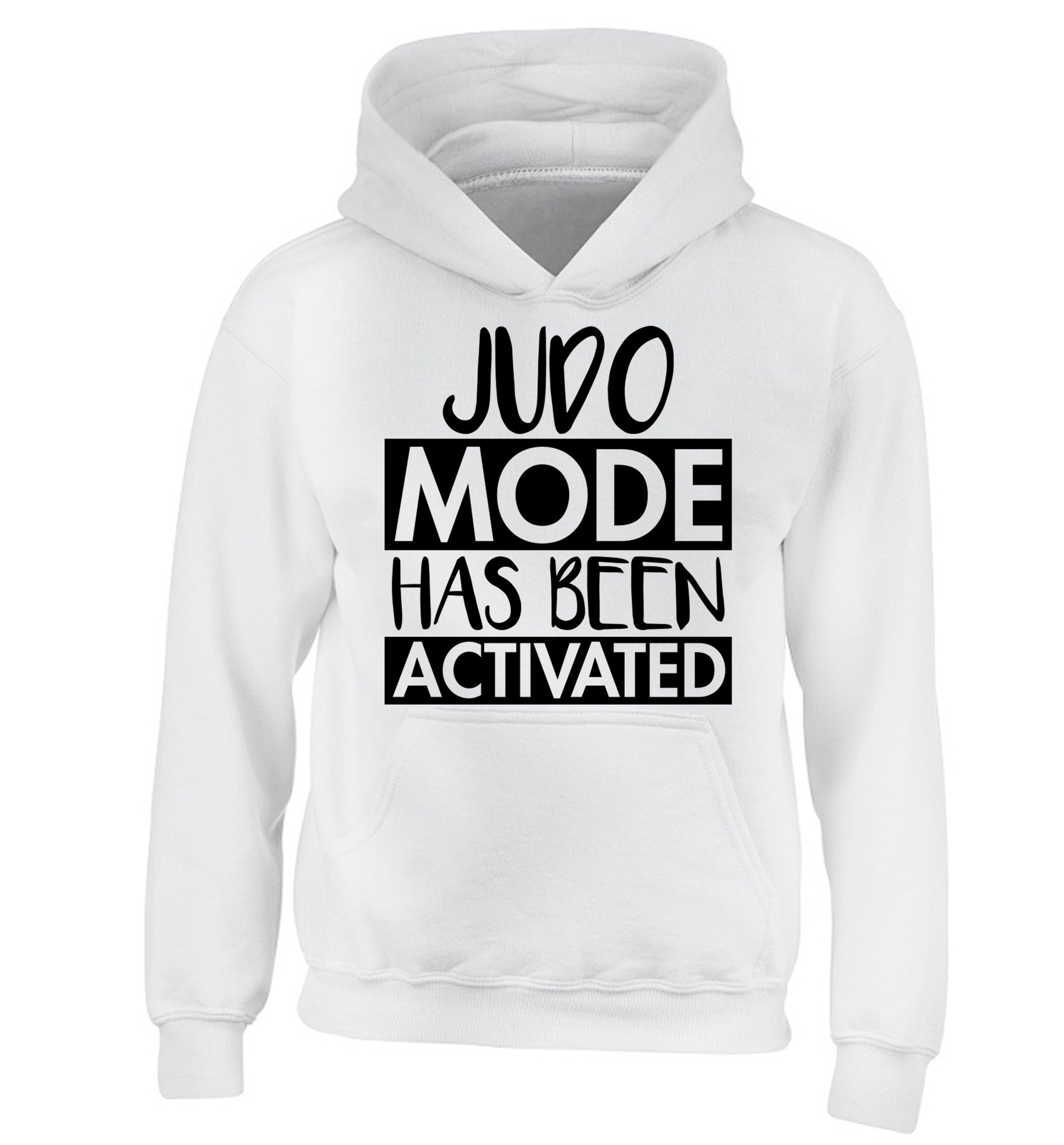 Judo mode activated children's white hoodie 12-14 Years