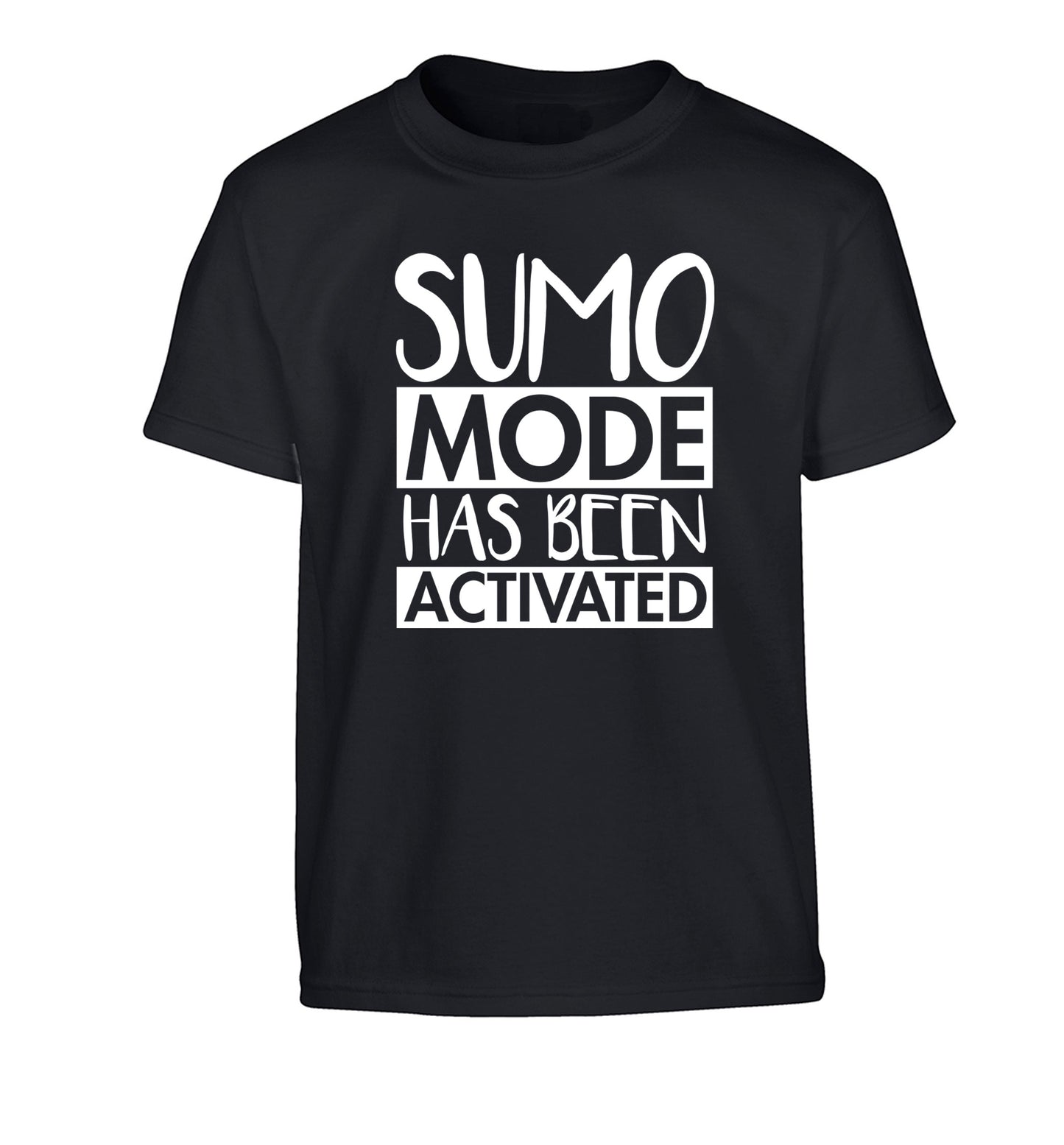 Sumo mode activated Children's black Tshirt 12-14 Years