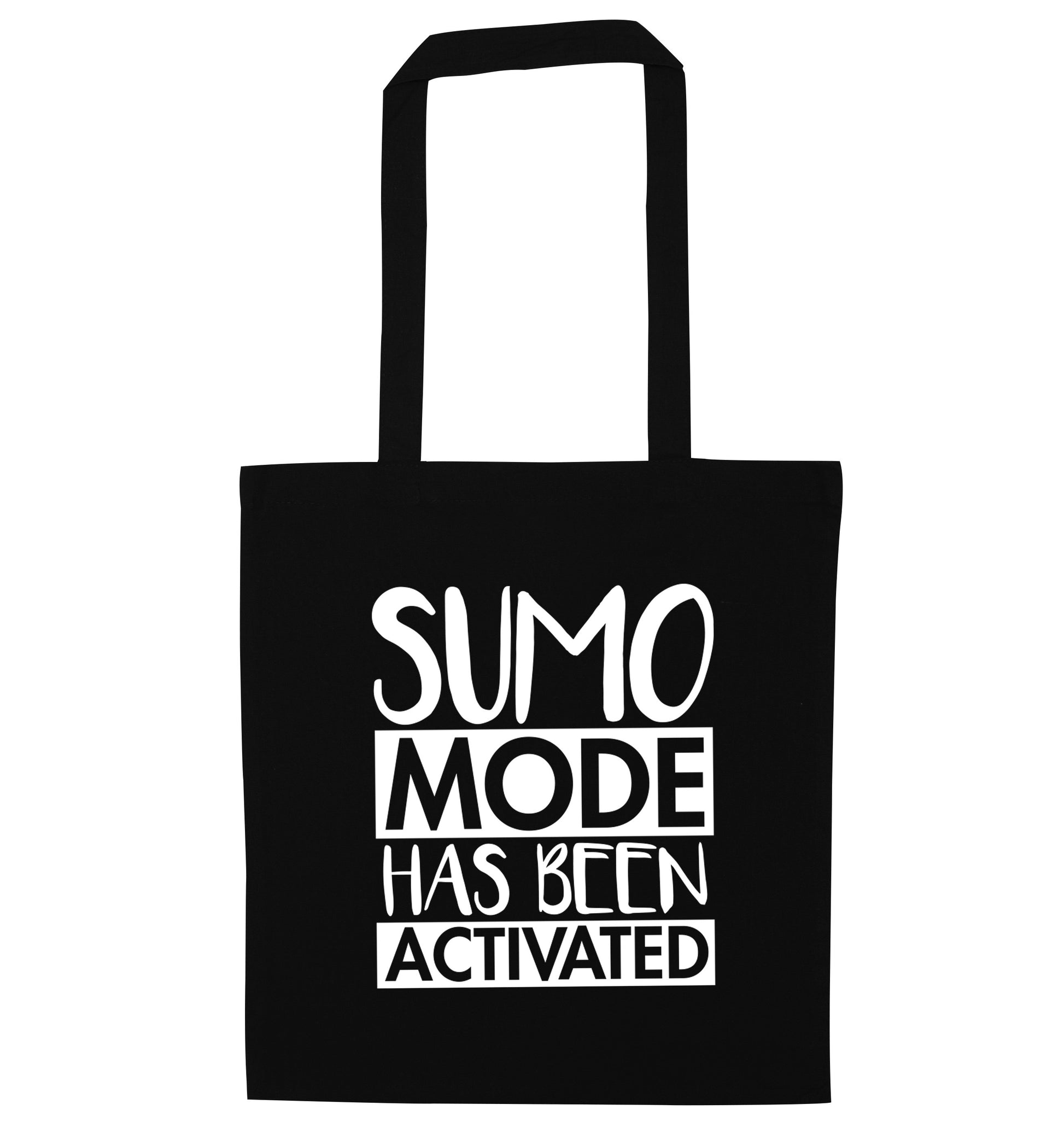 Sumo mode activated black tote bag
