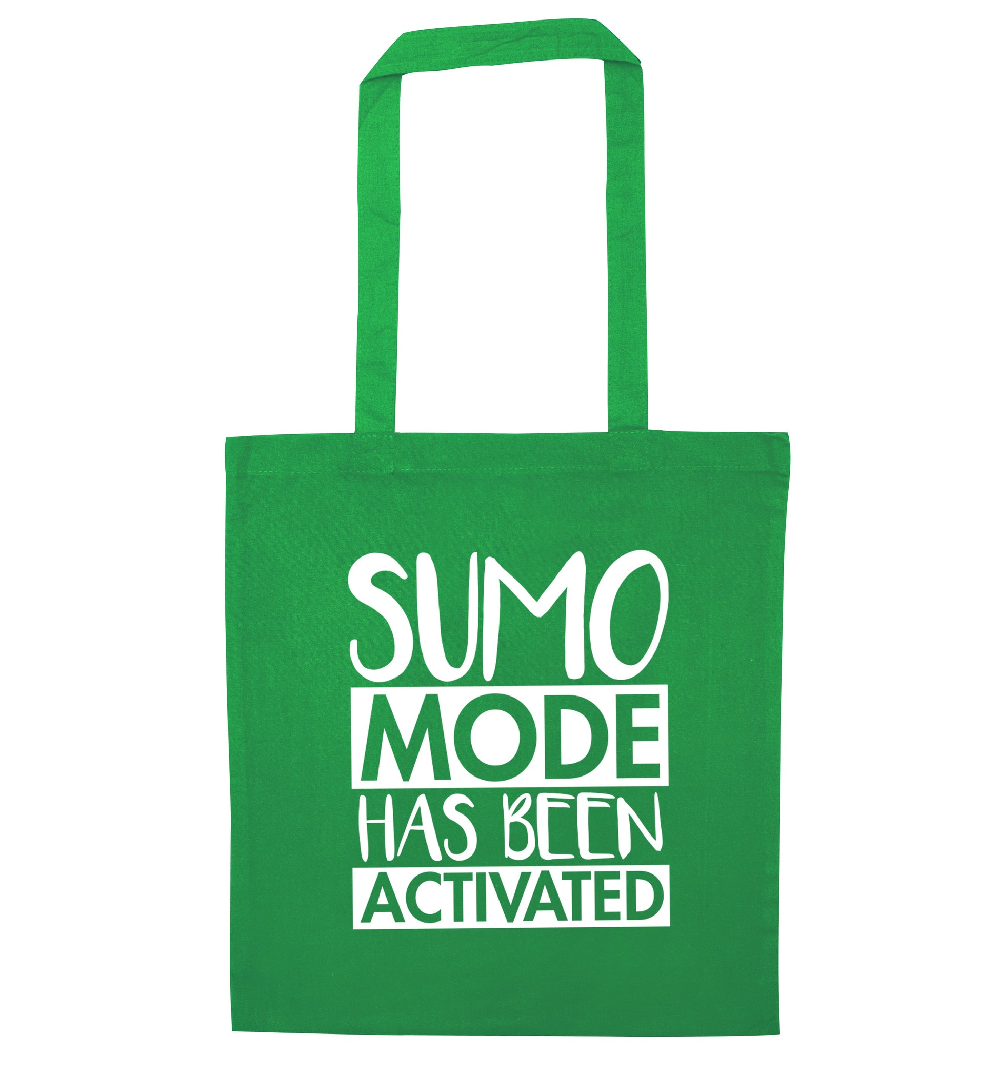 Sumo mode activated green tote bag