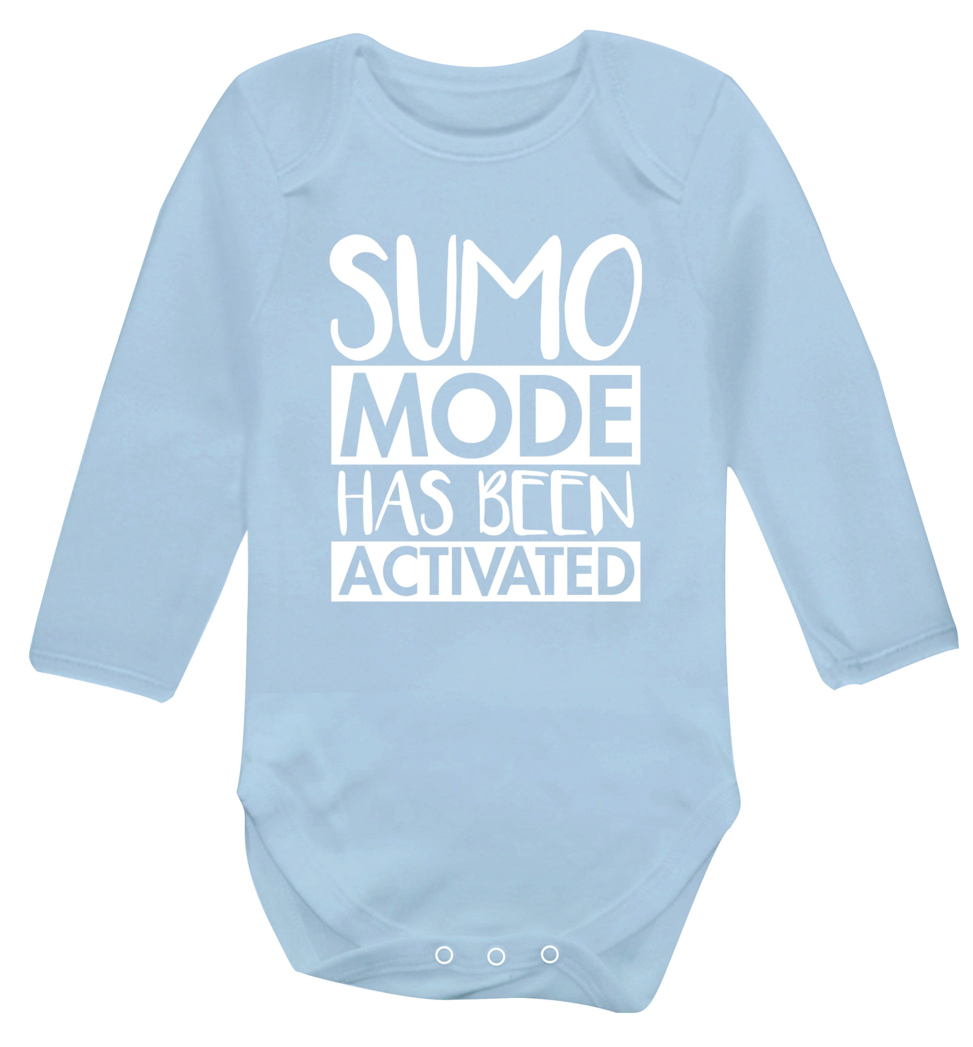 Sumo mode activated Baby Vest long sleeved pale blue 6-12 months