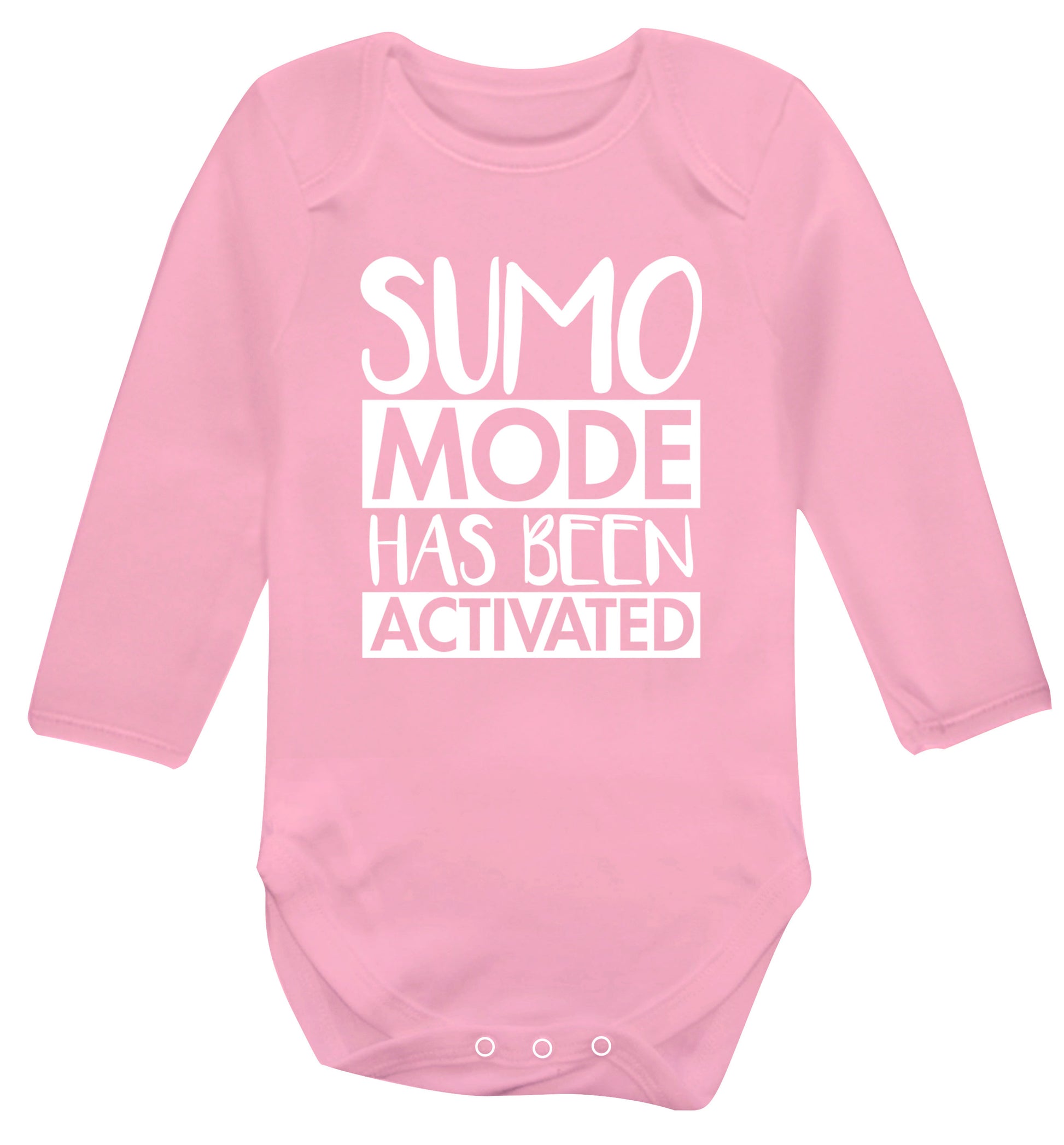 Sumo mode activated Baby Vest long sleeved pale pink 6-12 months