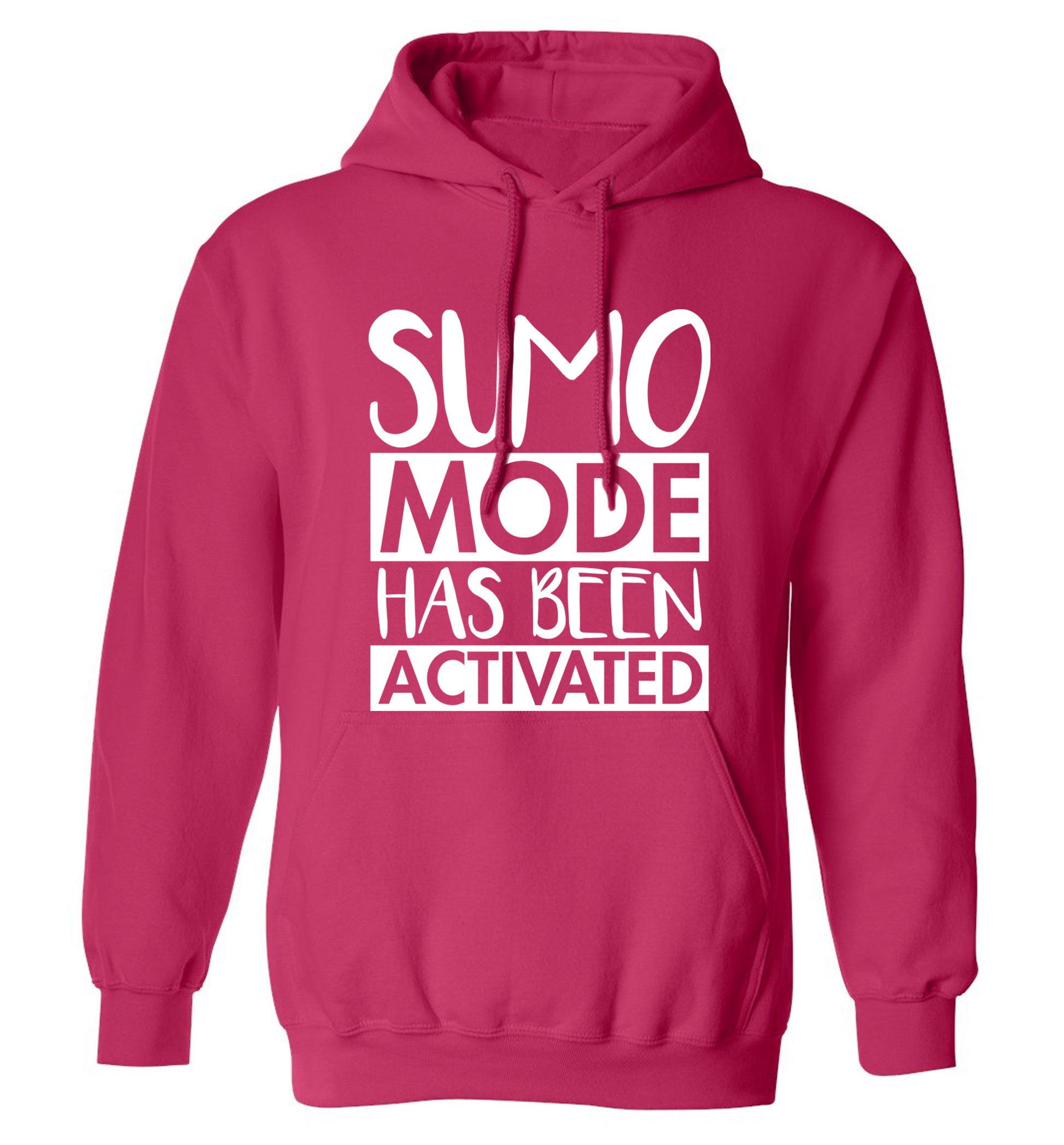 Sumo mode activated adults unisex pink hoodie 2XL