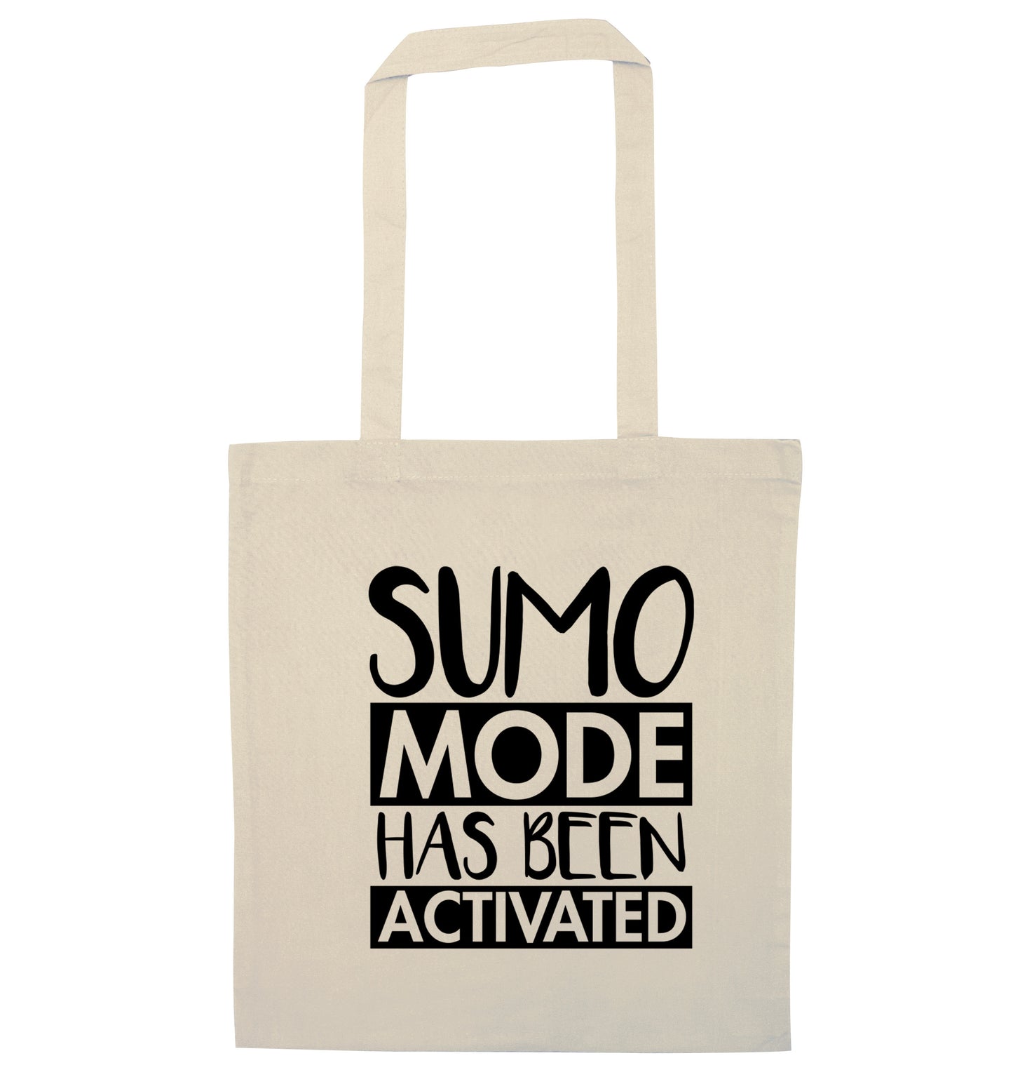 Sumo mode activated natural tote bag