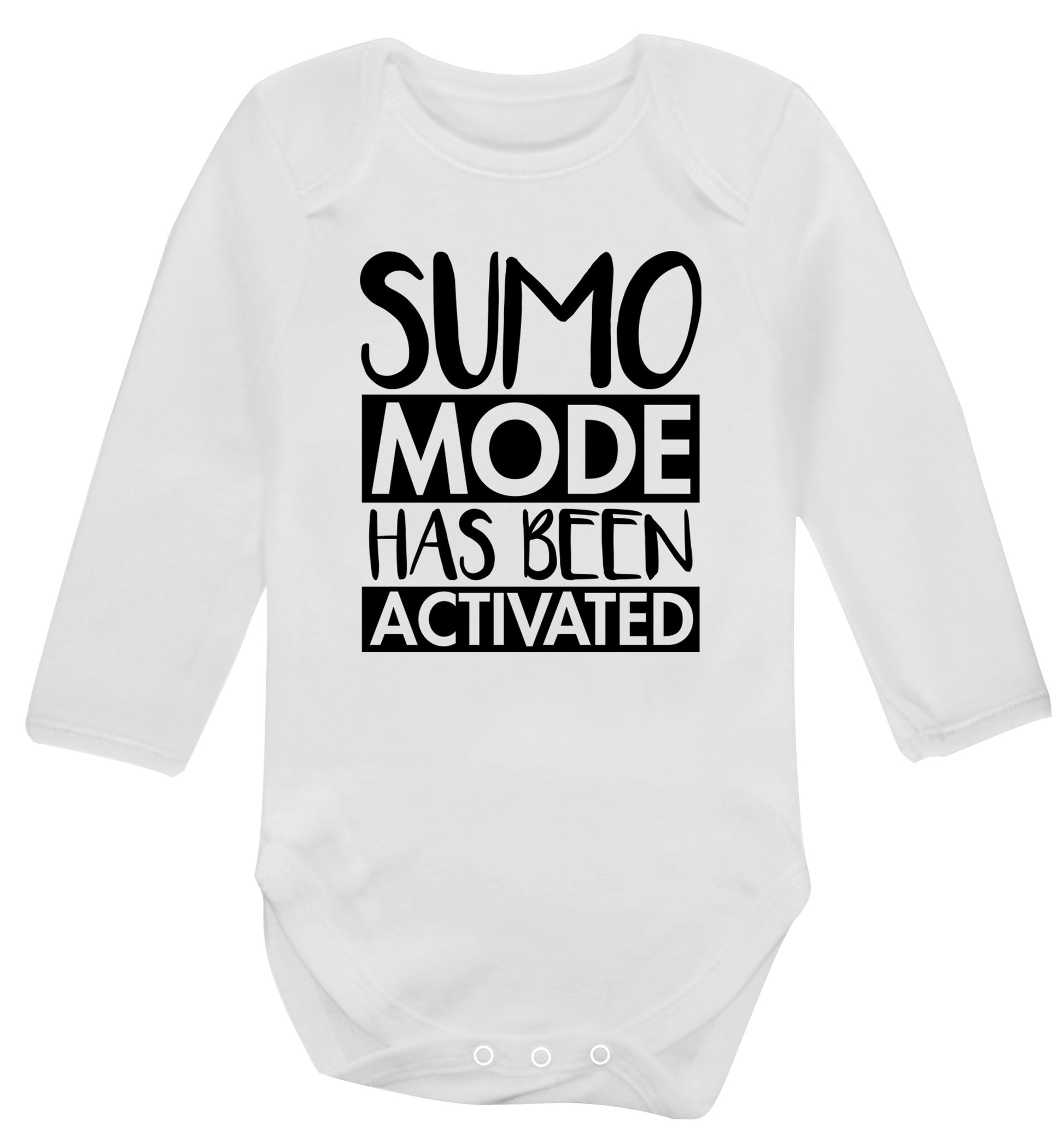 Sumo mode activated Baby Vest long sleeved white 6-12 months