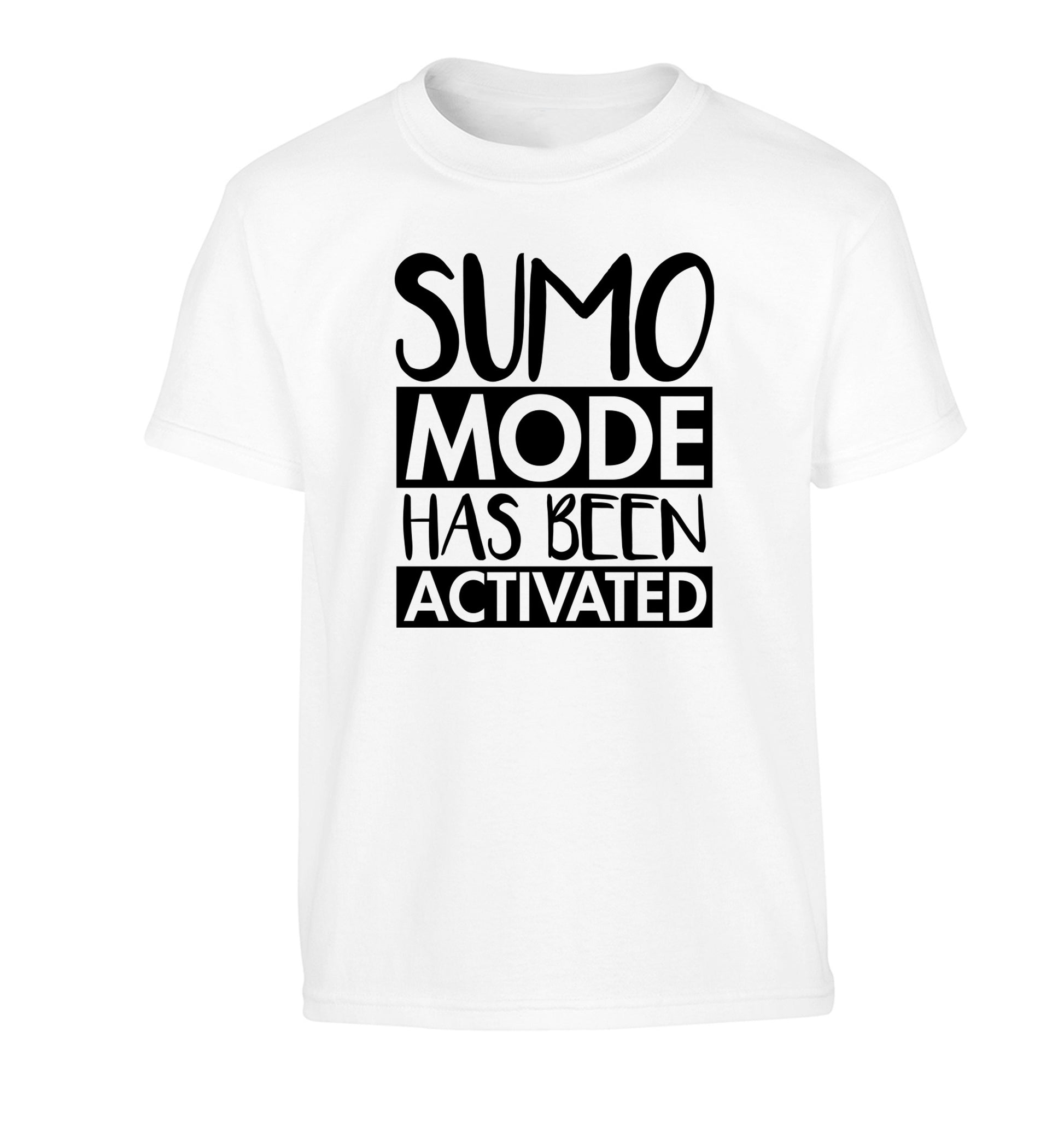 Sumo mode activated Children's white Tshirt 12-14 Years
